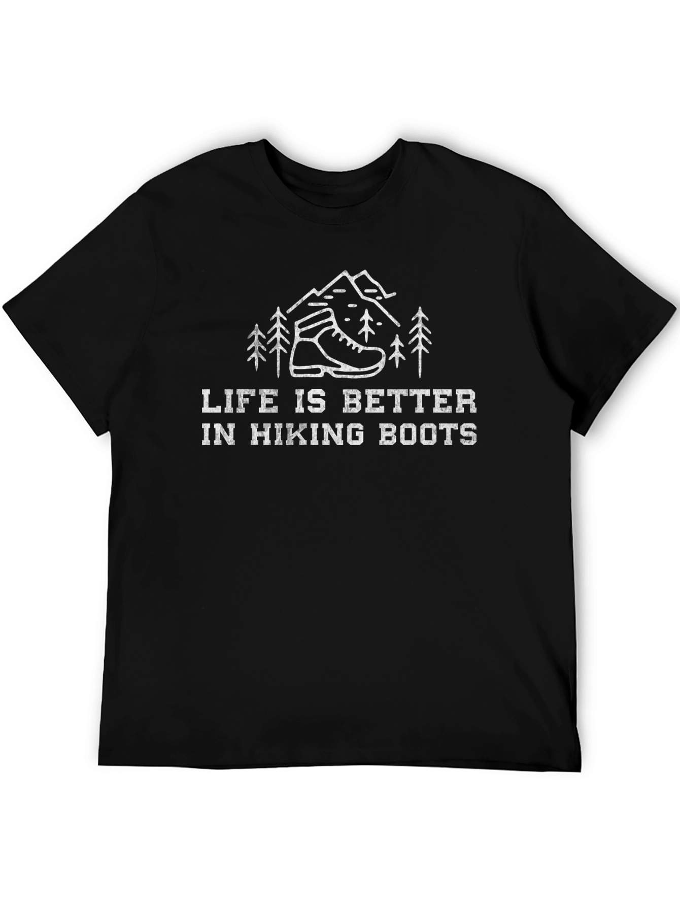 Life Is Better In Hiking Boots Black T-Shirt
