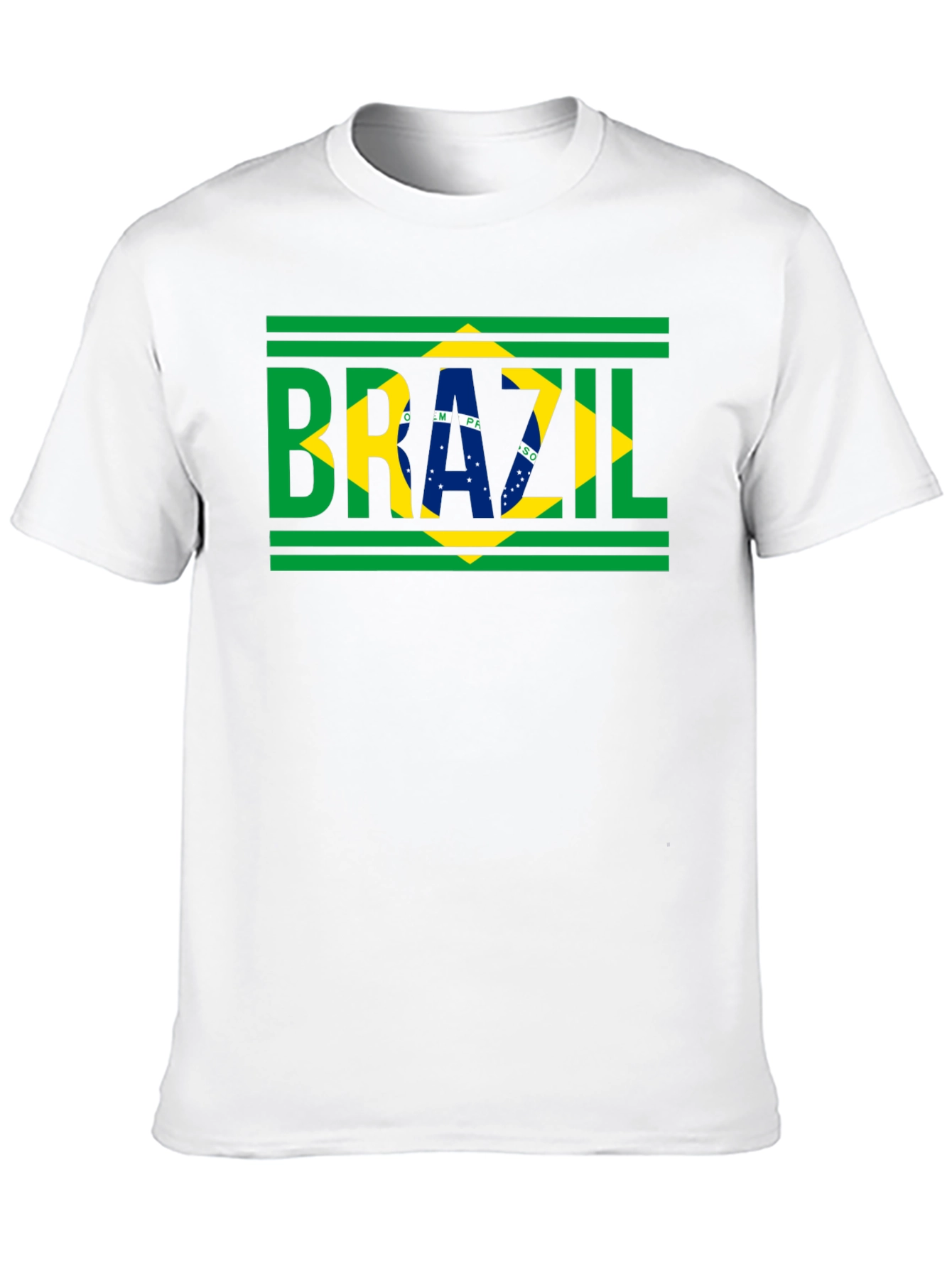 Brazil Flag T-Shirt - Black Cotton Tee
