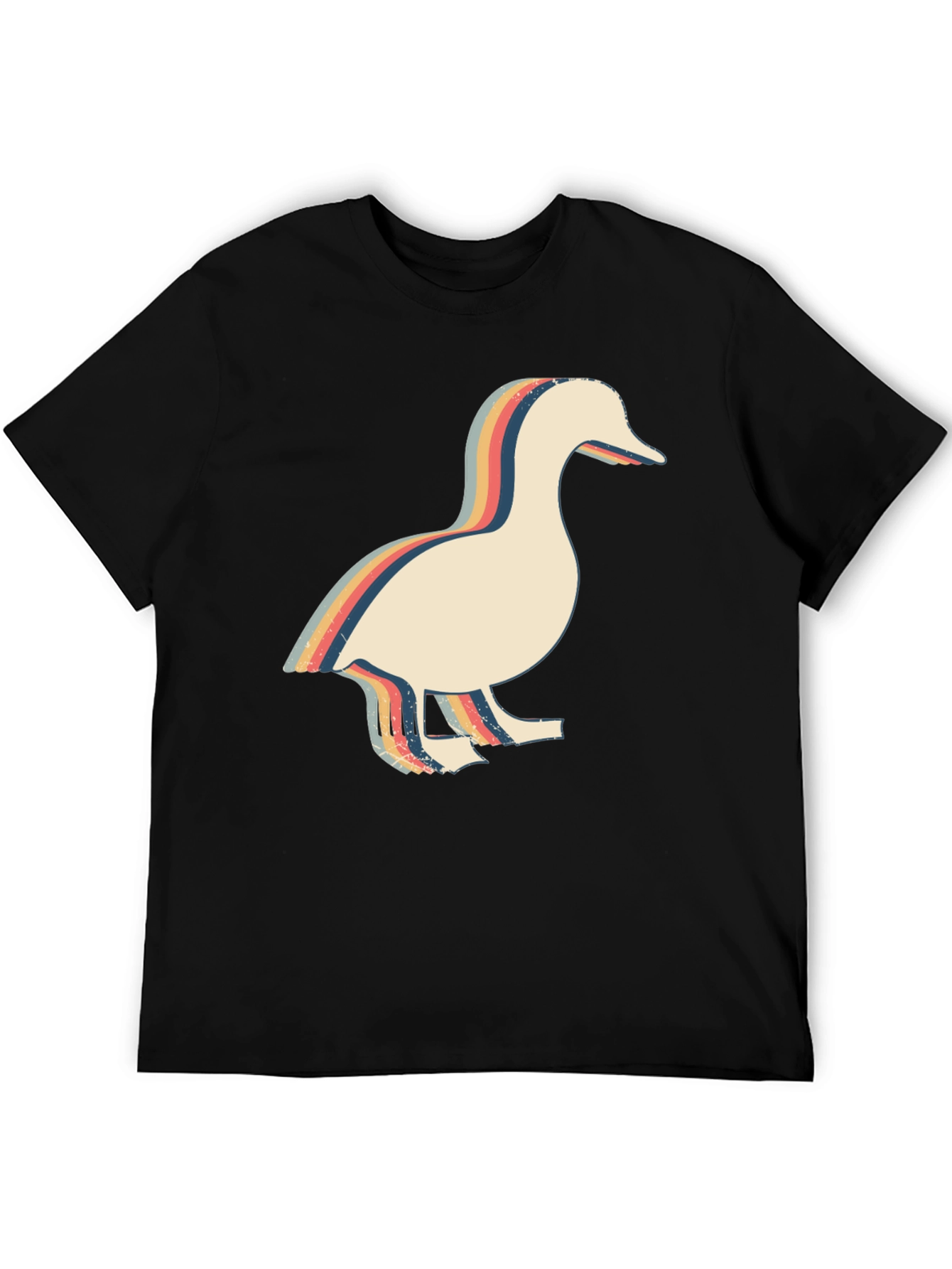 Retro Duck Graphic Tee - Black Cotton T-Shirt