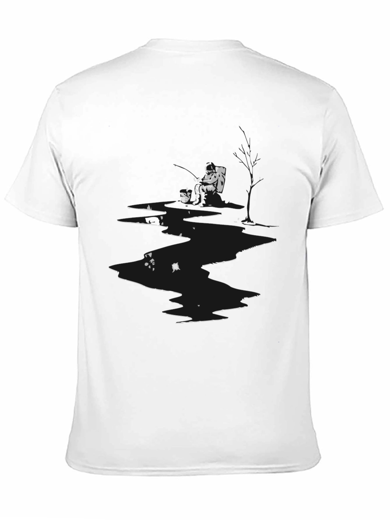 Monochrome Graphic Print Crew Neck Tee