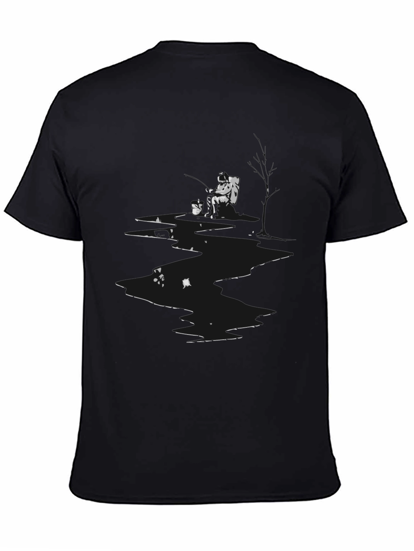 Monochrome Graphic Print Crew Neck Tee
