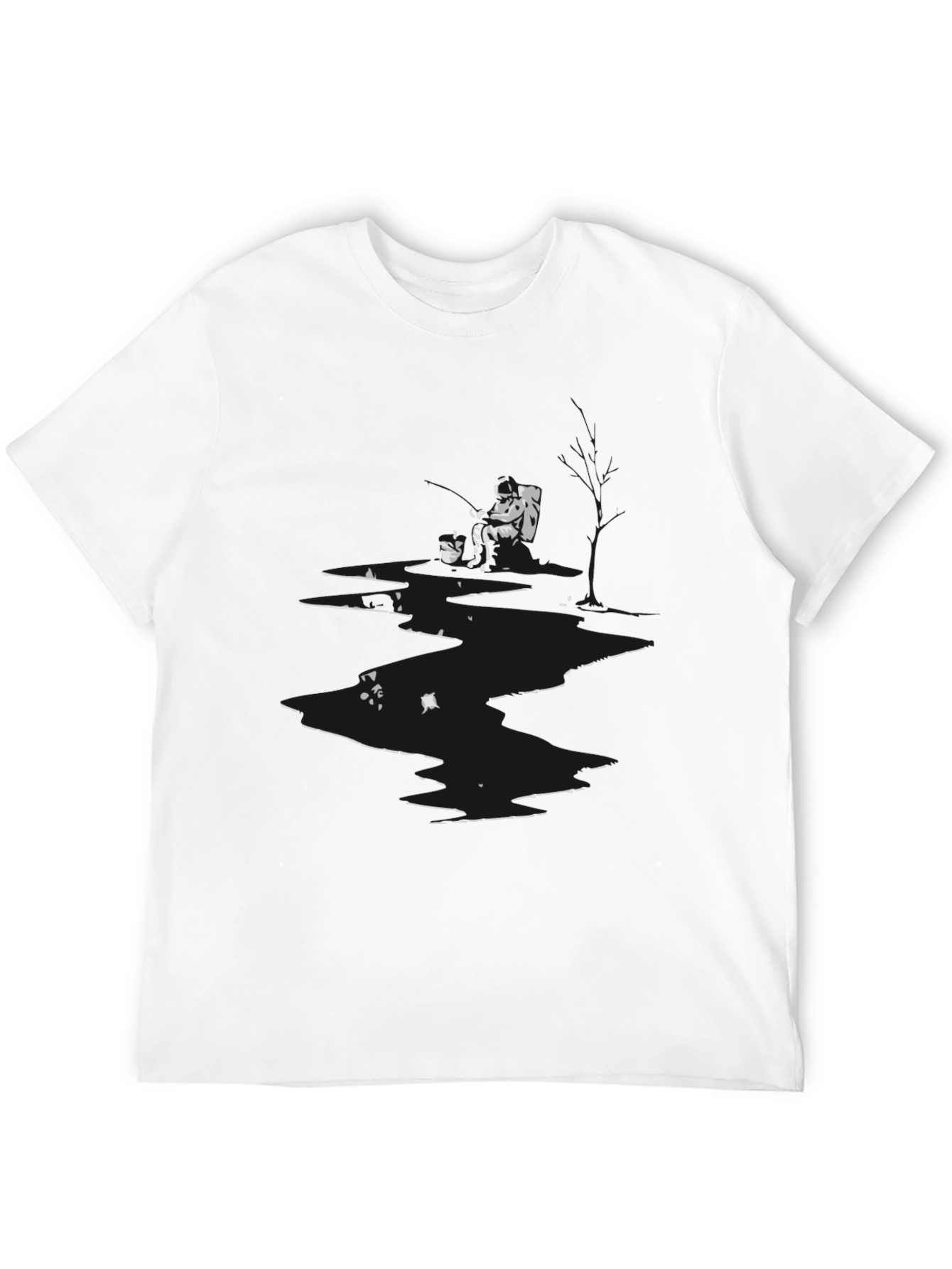 Monochrome Graphic Print Crew Neck Tee
