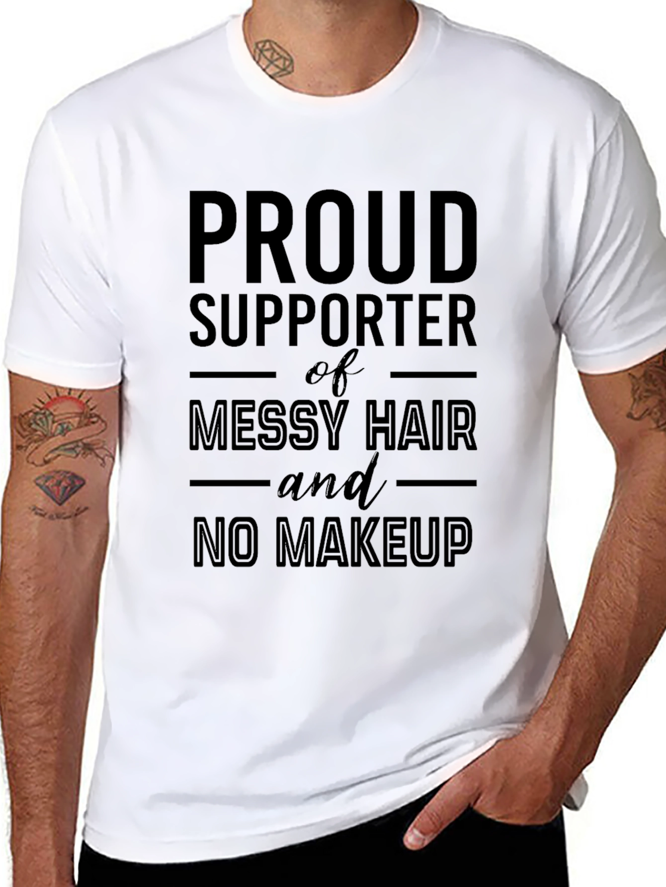 Proud Supporter Messy Hair T-Shirt