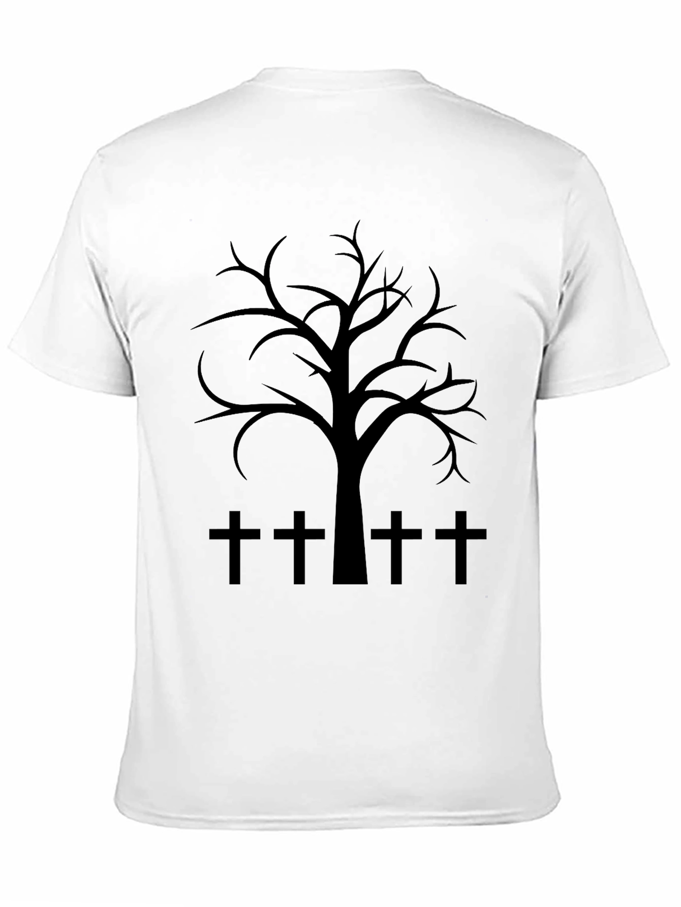 Spooky Tree & Cross Graphic T-Shirt
