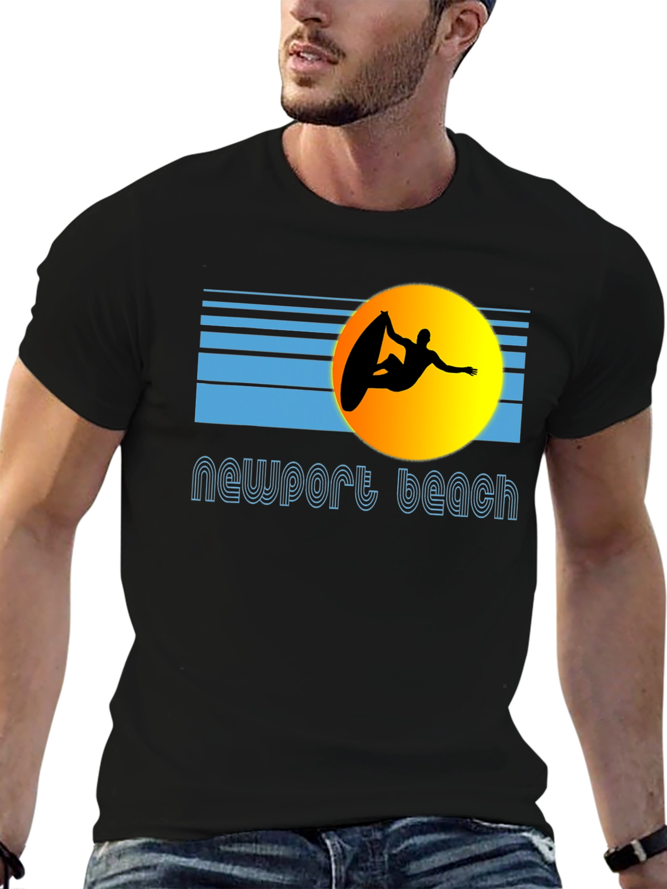 Newport Beach Surfer Graphic T-Shirt
