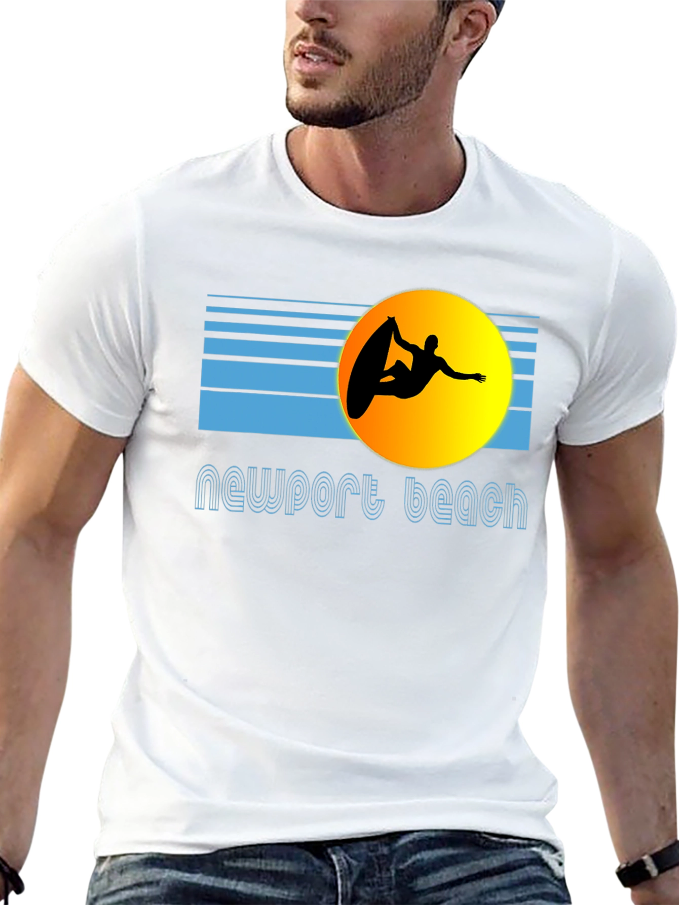 Newport Beach Surfer Graphic T-Shirt