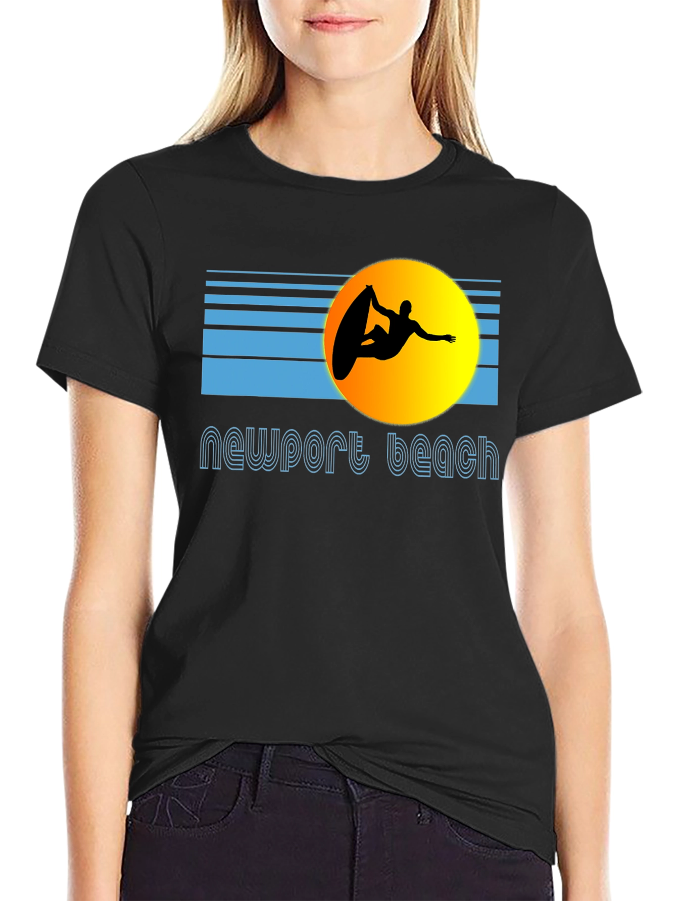 Newport Beach Surfer Graphic T-Shirt