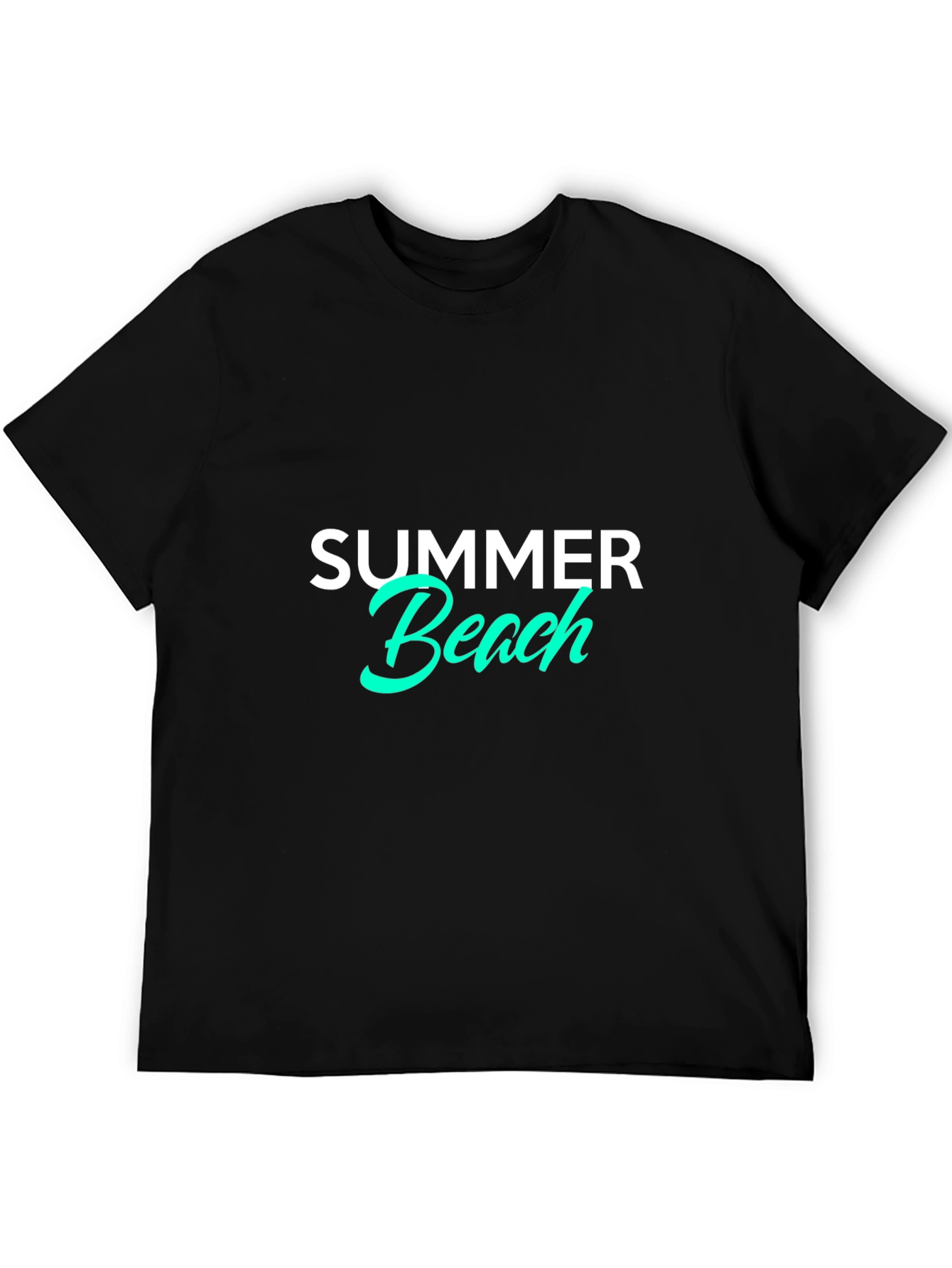 Summer Beach Graphic Tee - Casual Black T-Shirt