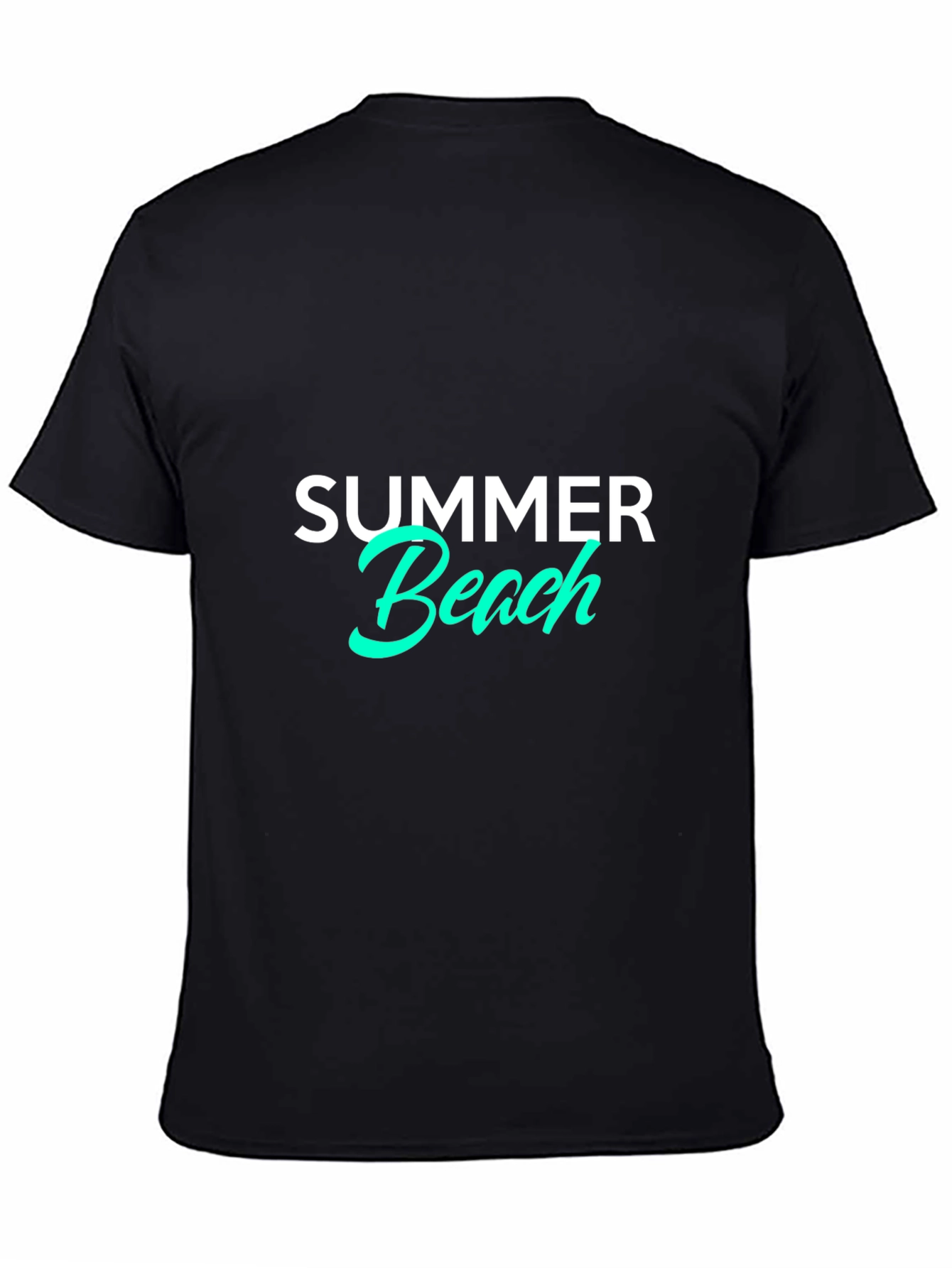 Summer Beach Graphic Tee - Casual Black T-Shirt