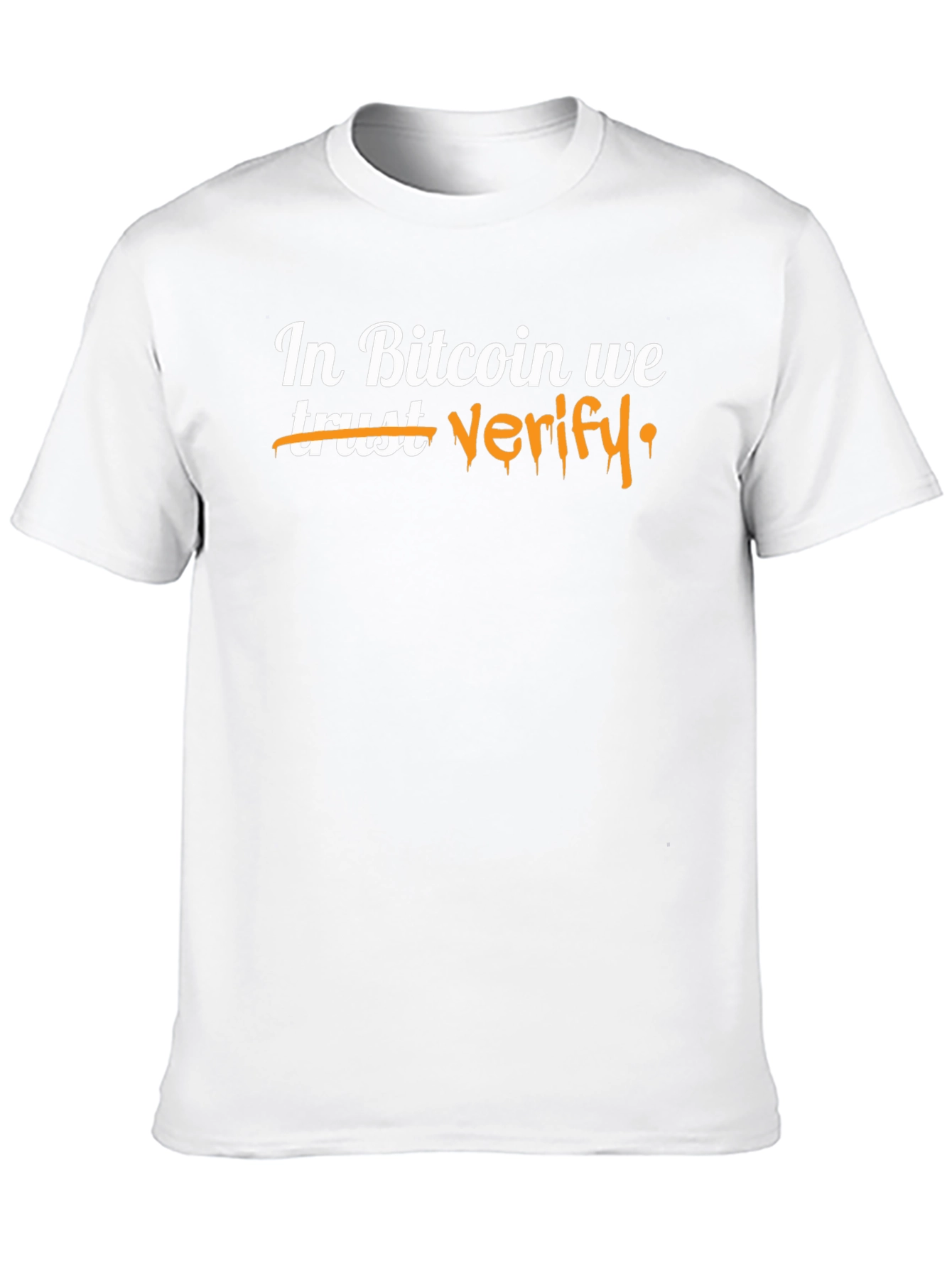 In Bitcoin We Verify Mens T-Shirt