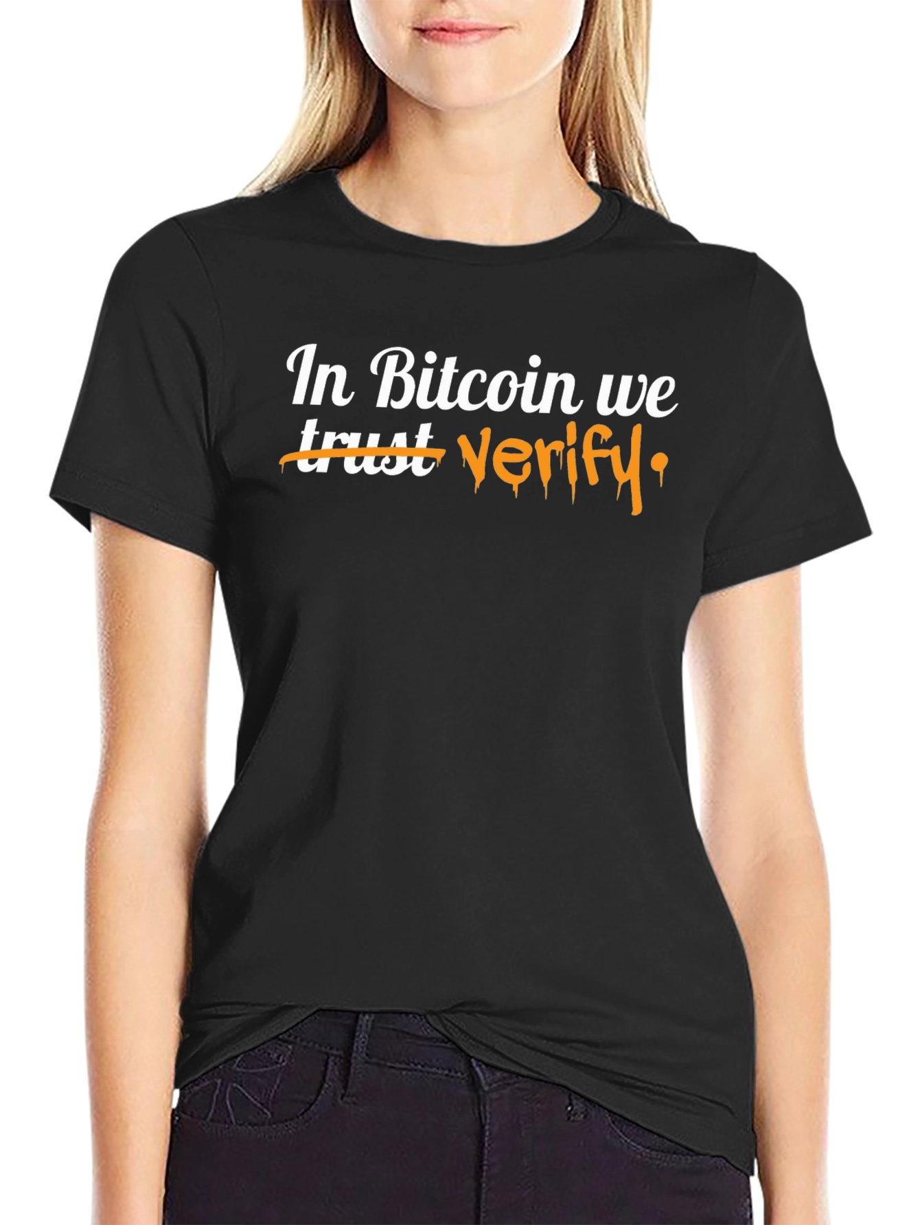 In Bitcoin We Verify Mens T-Shirt