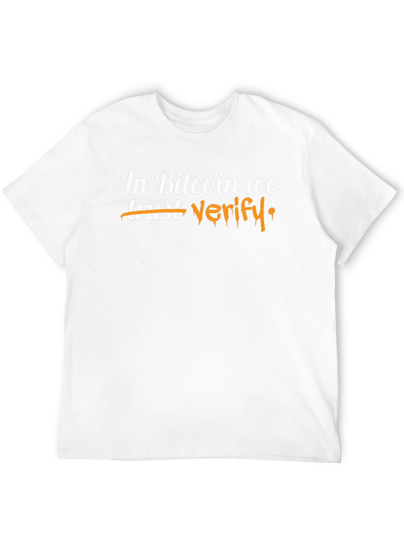 In Bitcoin We Verify Mens T-Shirt