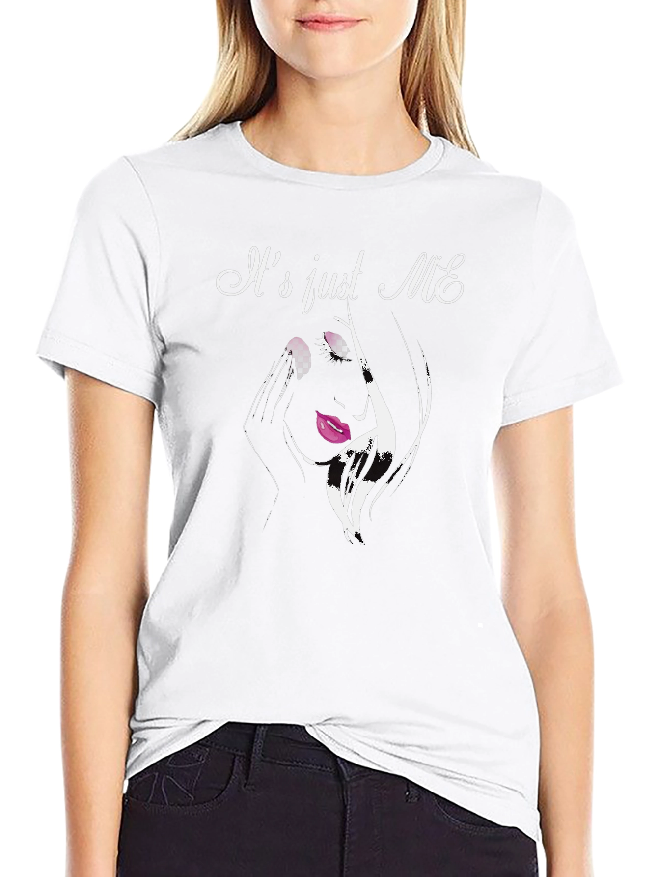 Its Just Me Graphic Tee - Trendy Black T-Shirt