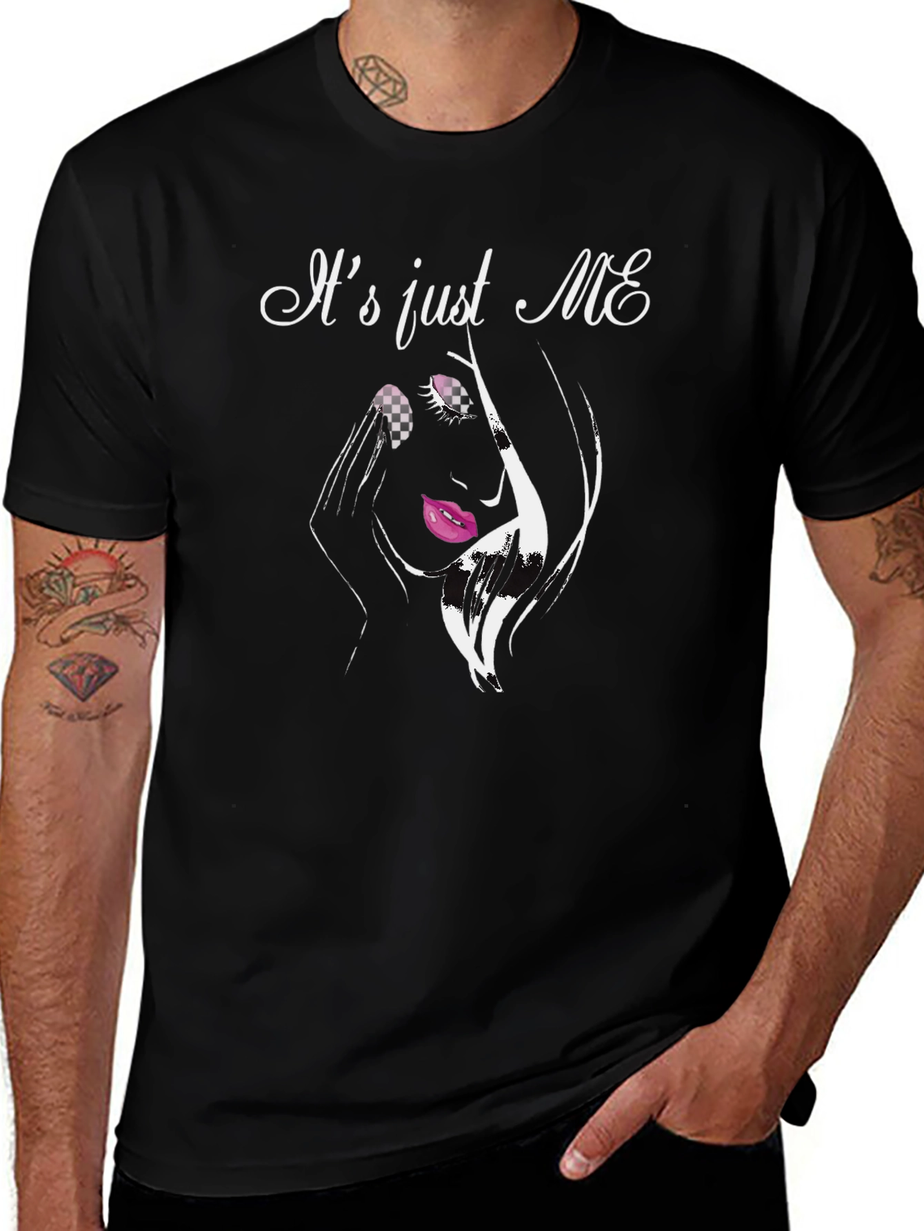 Its Just Me Graphic Tee - Trendy Black T-Shirt