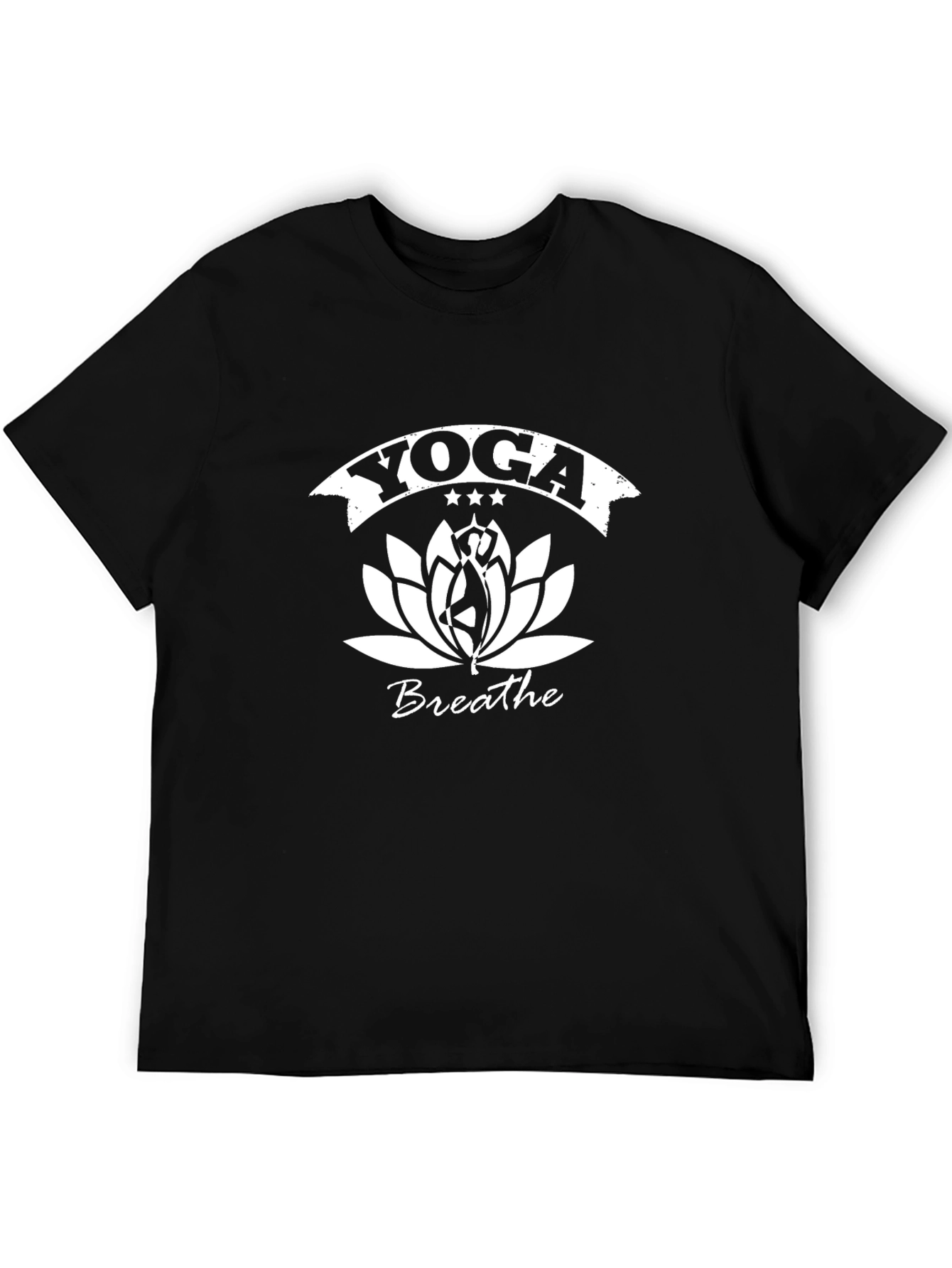 Yoga Breathe Graphic Tee - Mens Black T-Shirt