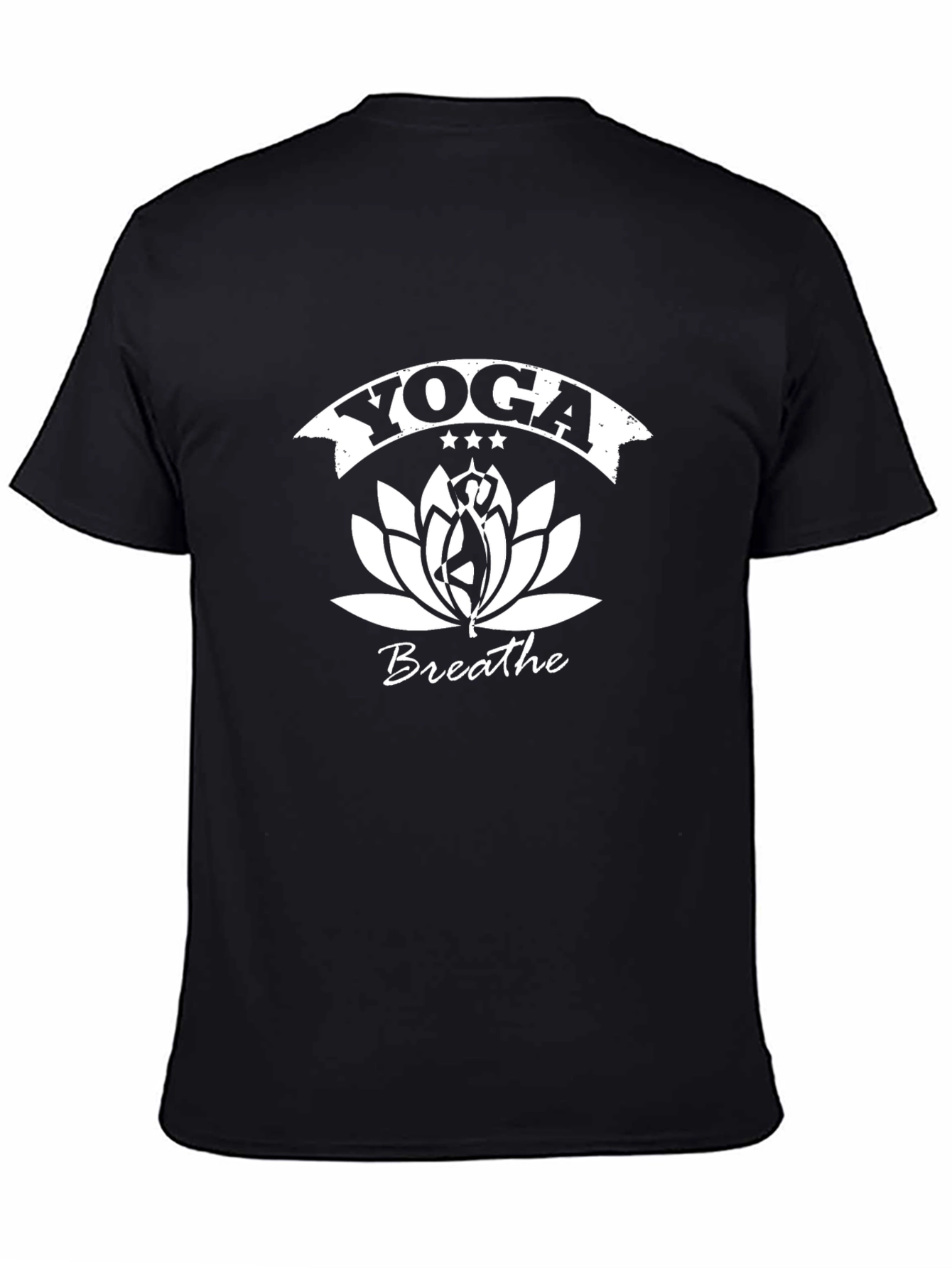 Yoga Breathe Graphic Tee - Mens Black T-Shirt