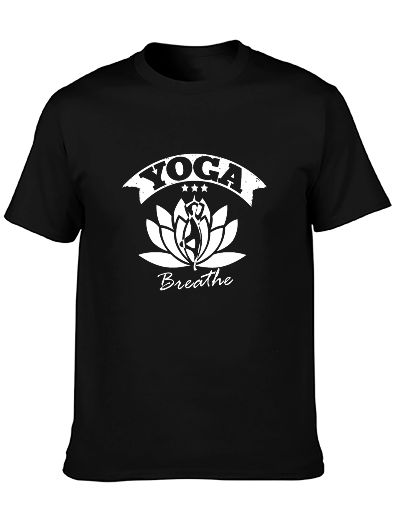 Yoga Breathe Graphic Tee - Mens Black T-Shirt