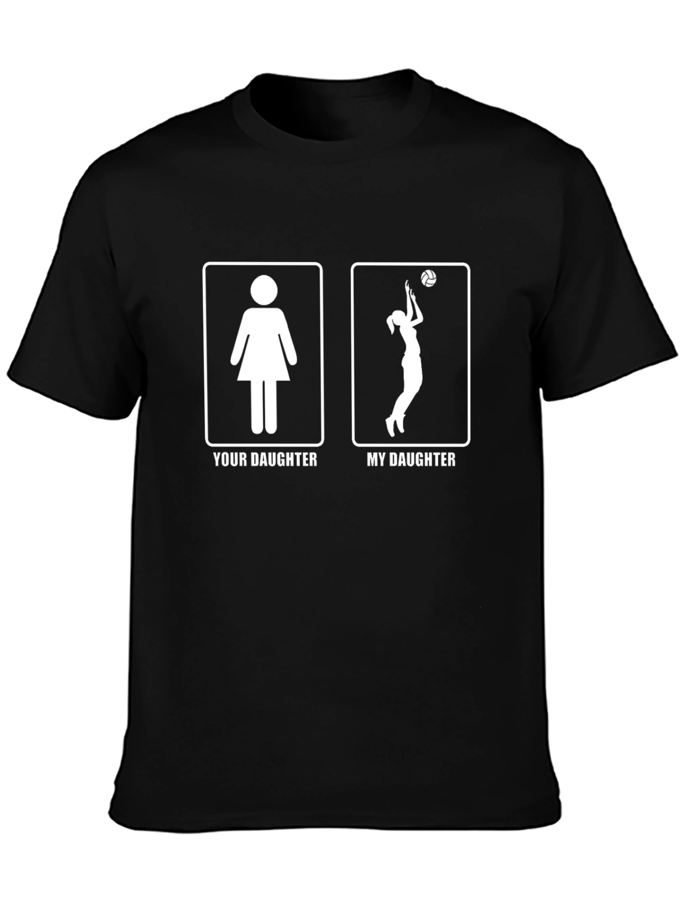 Volleyball Daughter Graphic Tee - Black Cotton T-Shirt