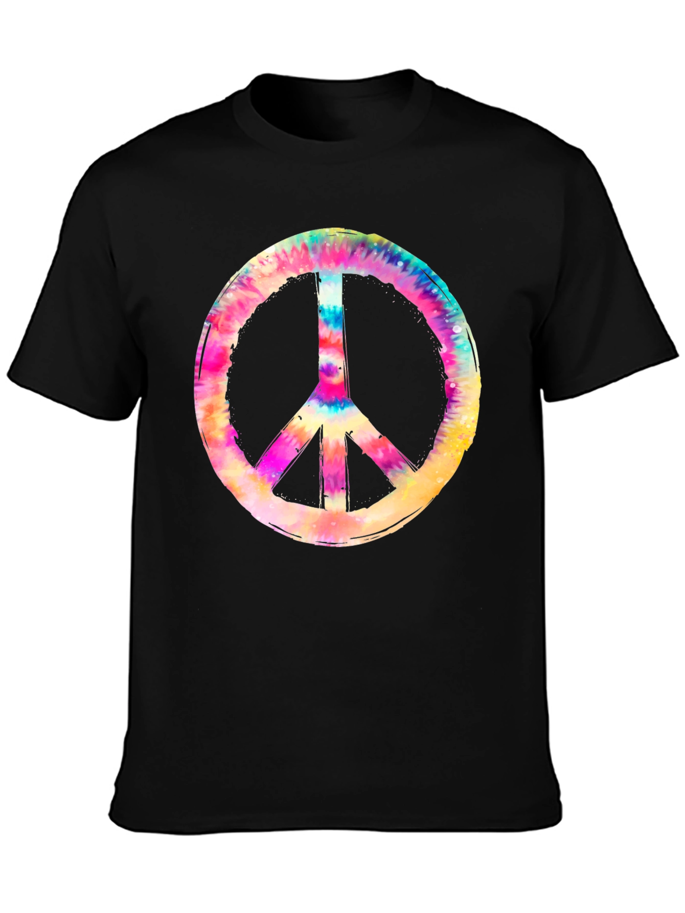Tie-Dye Peace Sign Black T-Shirt
