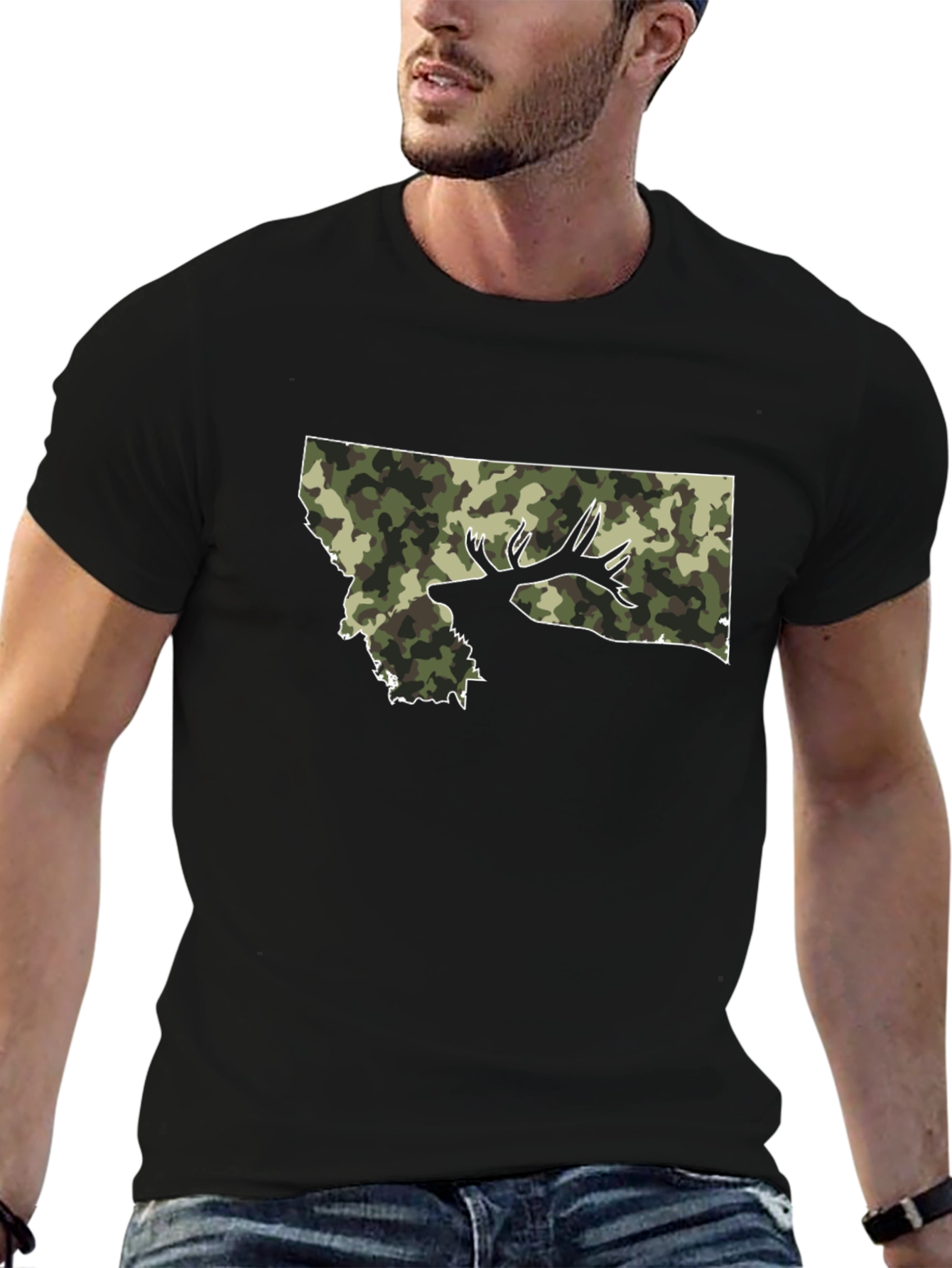 Montana Camo Deer Graphic T-Shirt