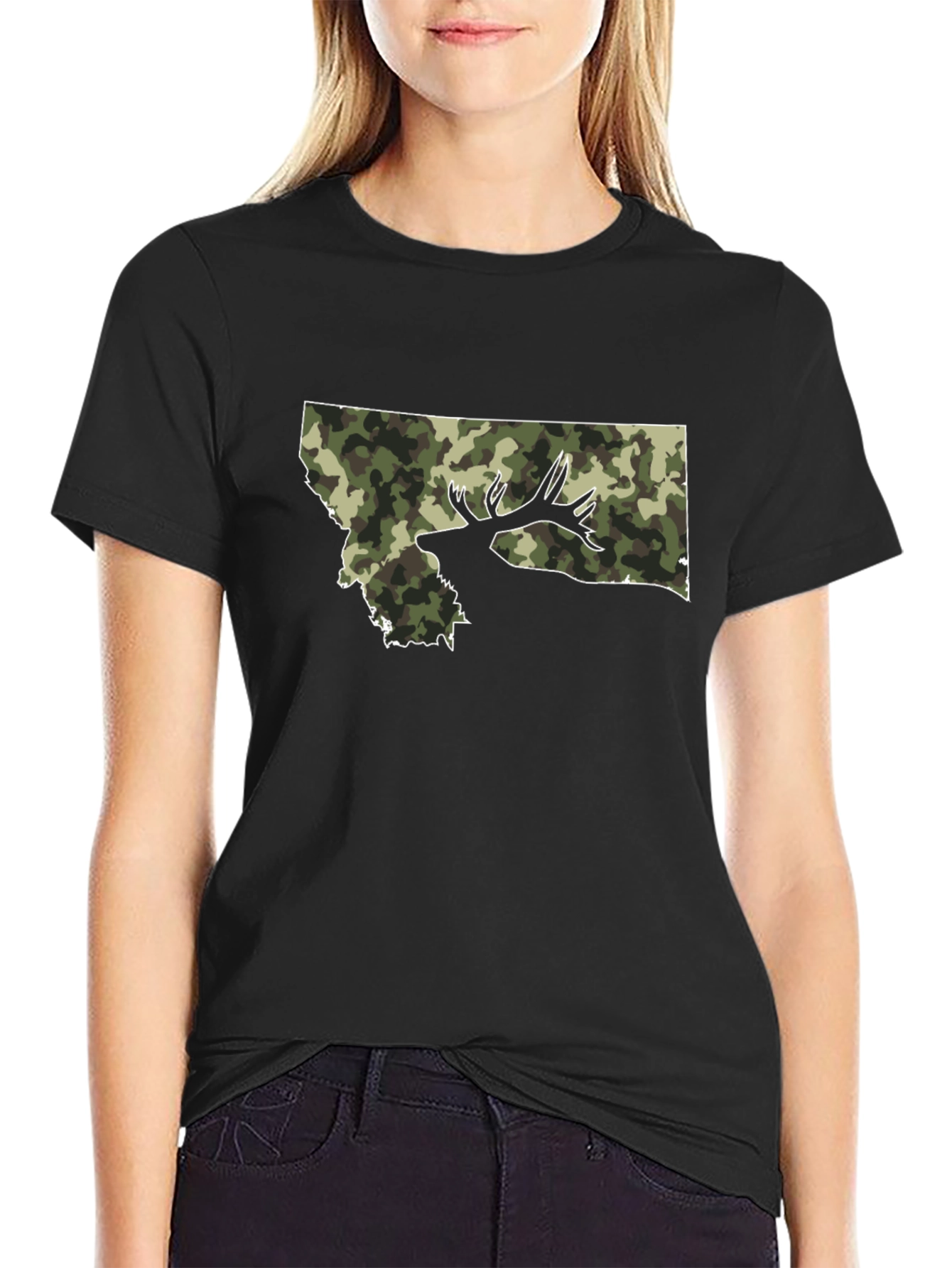 Montana Camo Deer Graphic T-Shirt