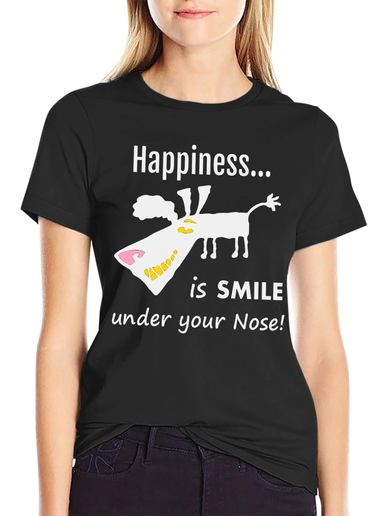 Happiness is Smile Dog Graphic Tee