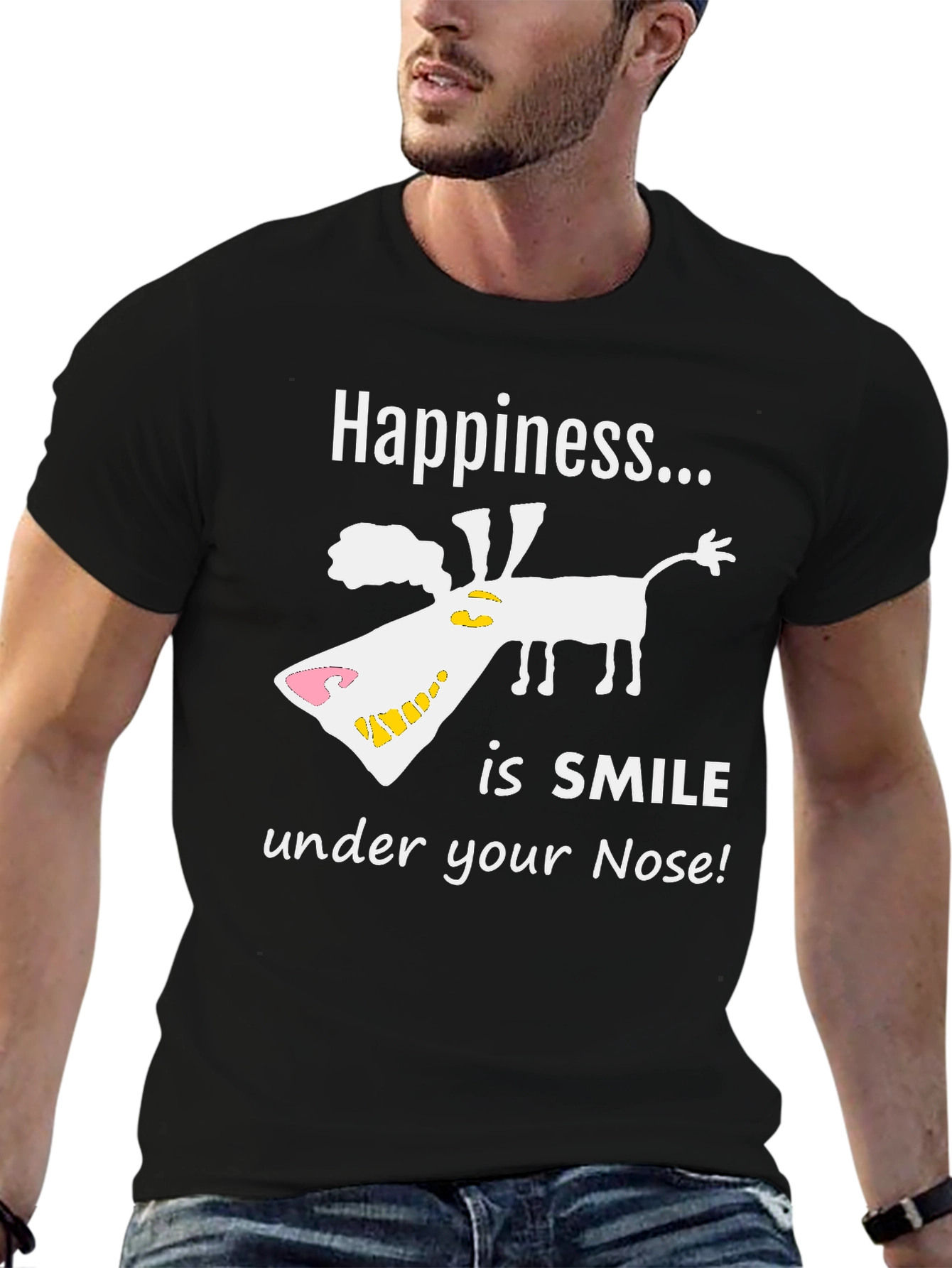 Happiness is Smile Dog Graphic Tee