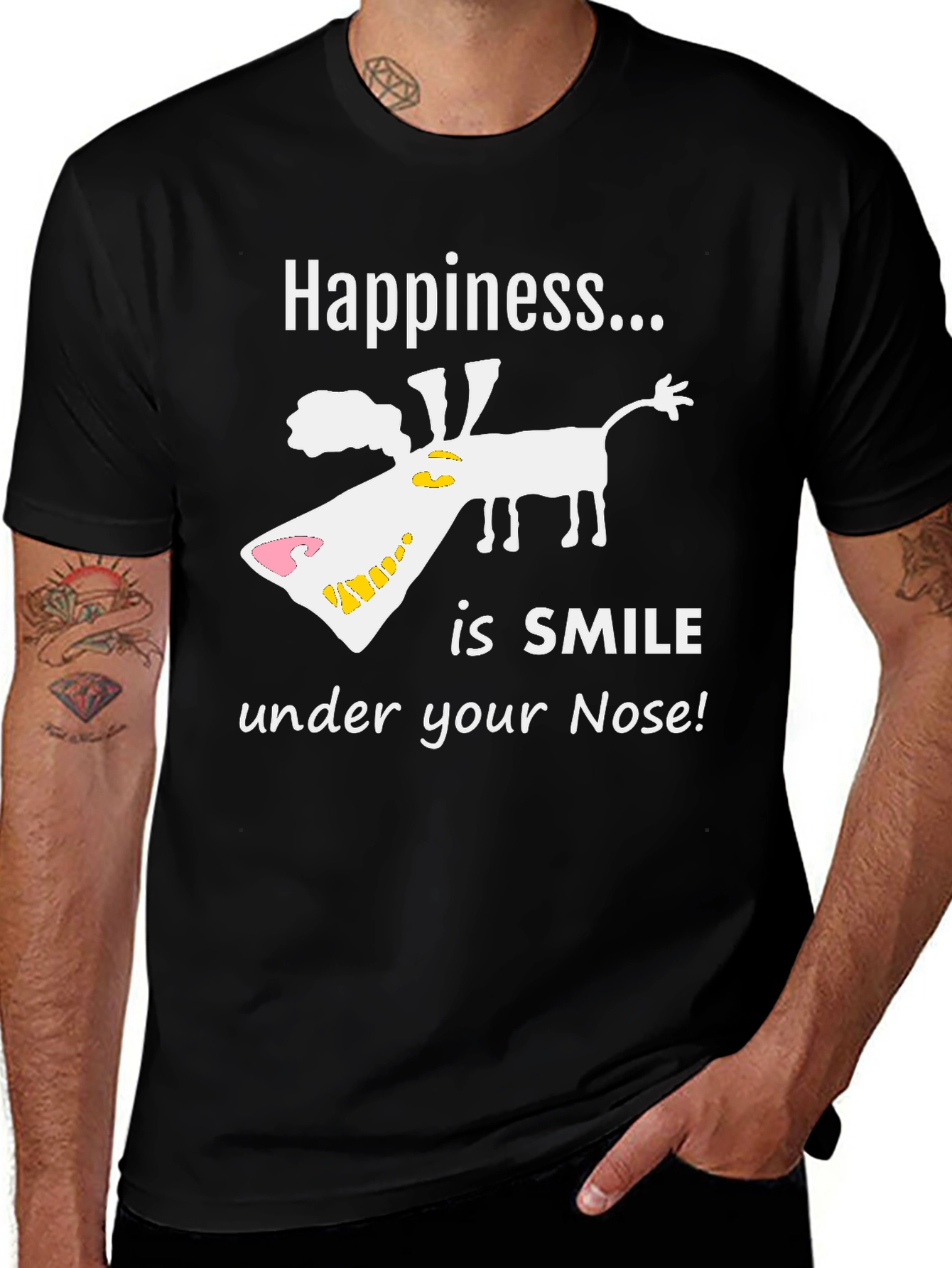 Happiness is Smile Dog Graphic Tee