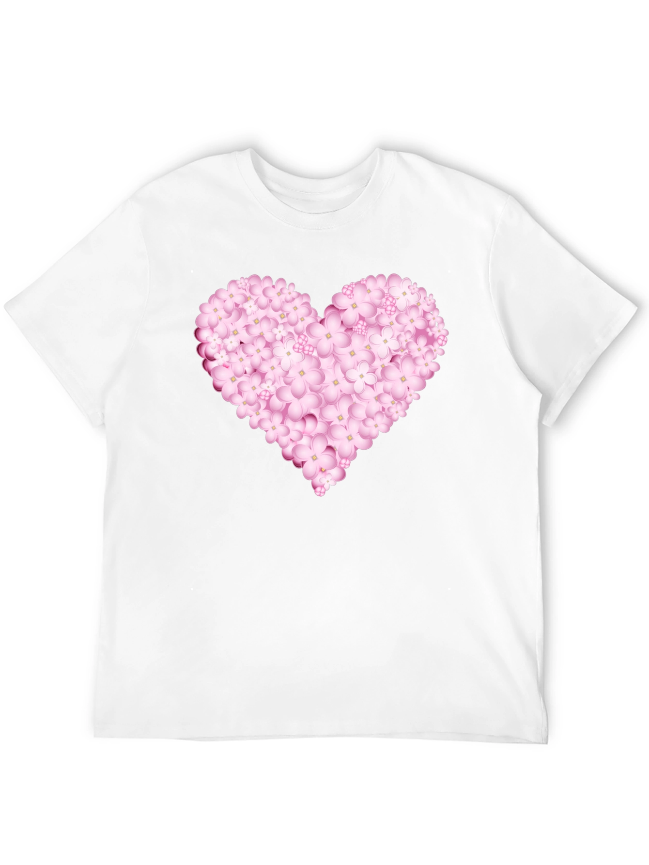 Floral Heart Graphic Black Tee