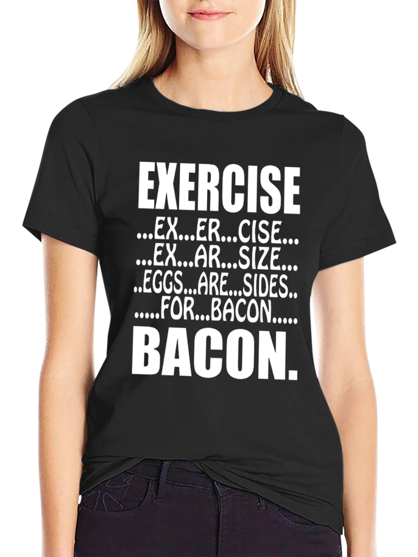 Exercise Bacon Mens T-Shirt Funny Graphic Tee