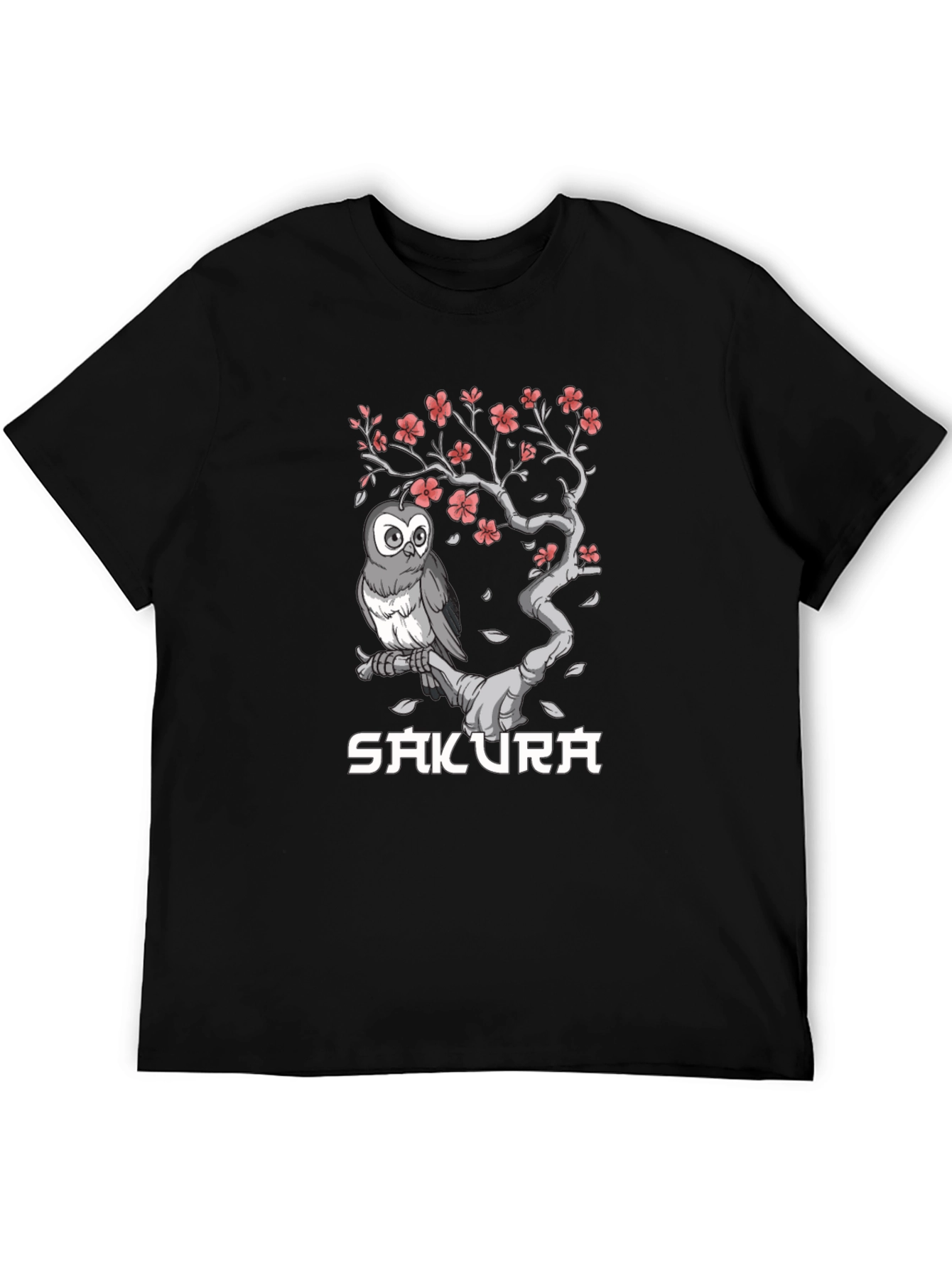 Sakura Owl Graphic T-Shirt