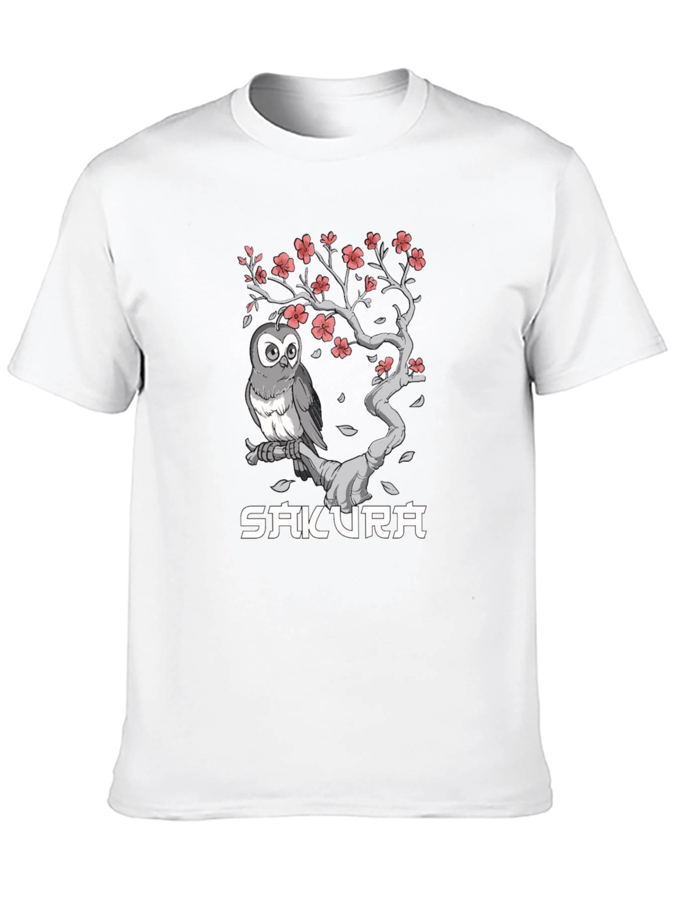 Sakura Owl Graphic T-Shirt