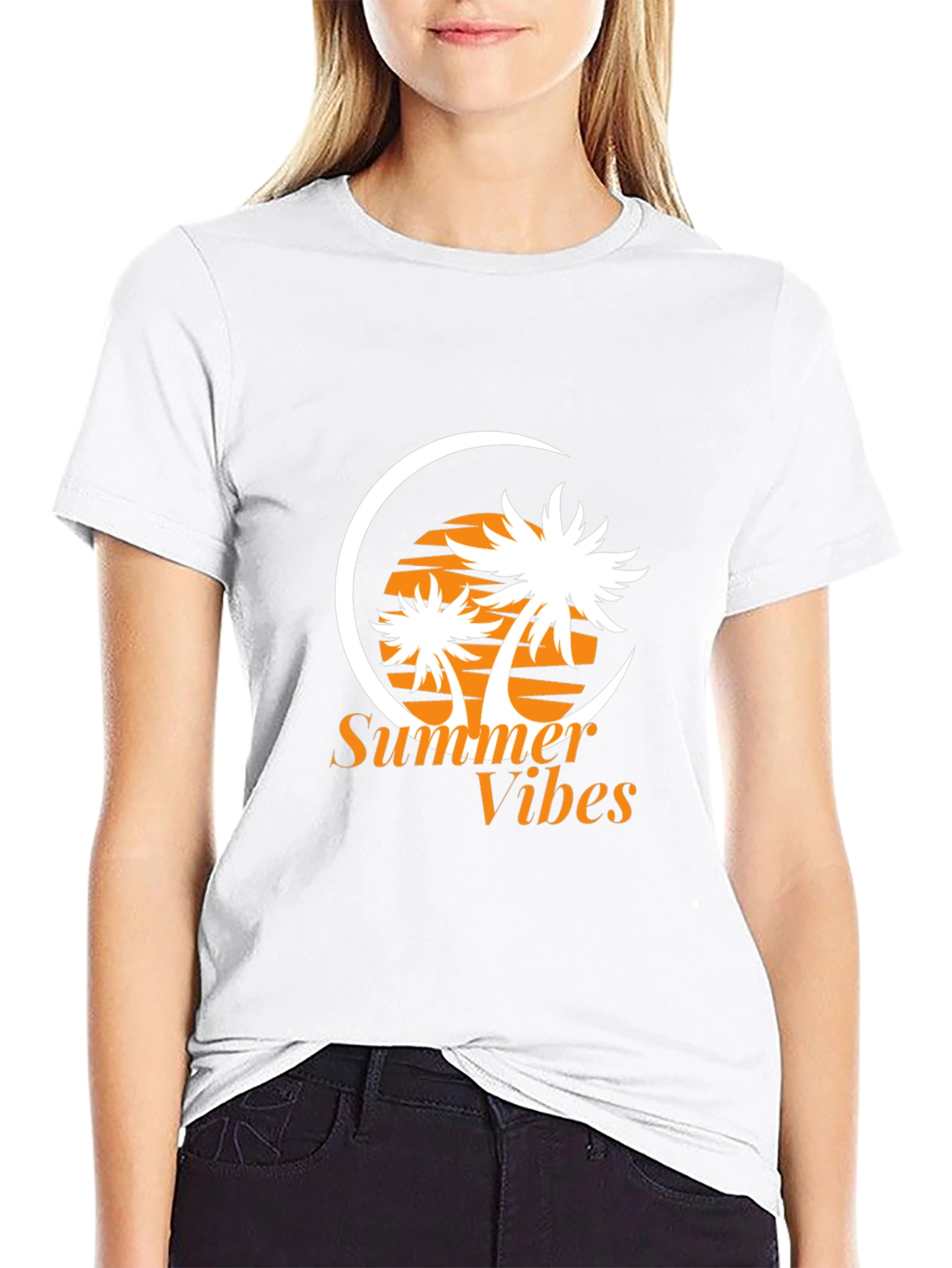 Summer Vibes Graphic Tee - Palm Tree Print
