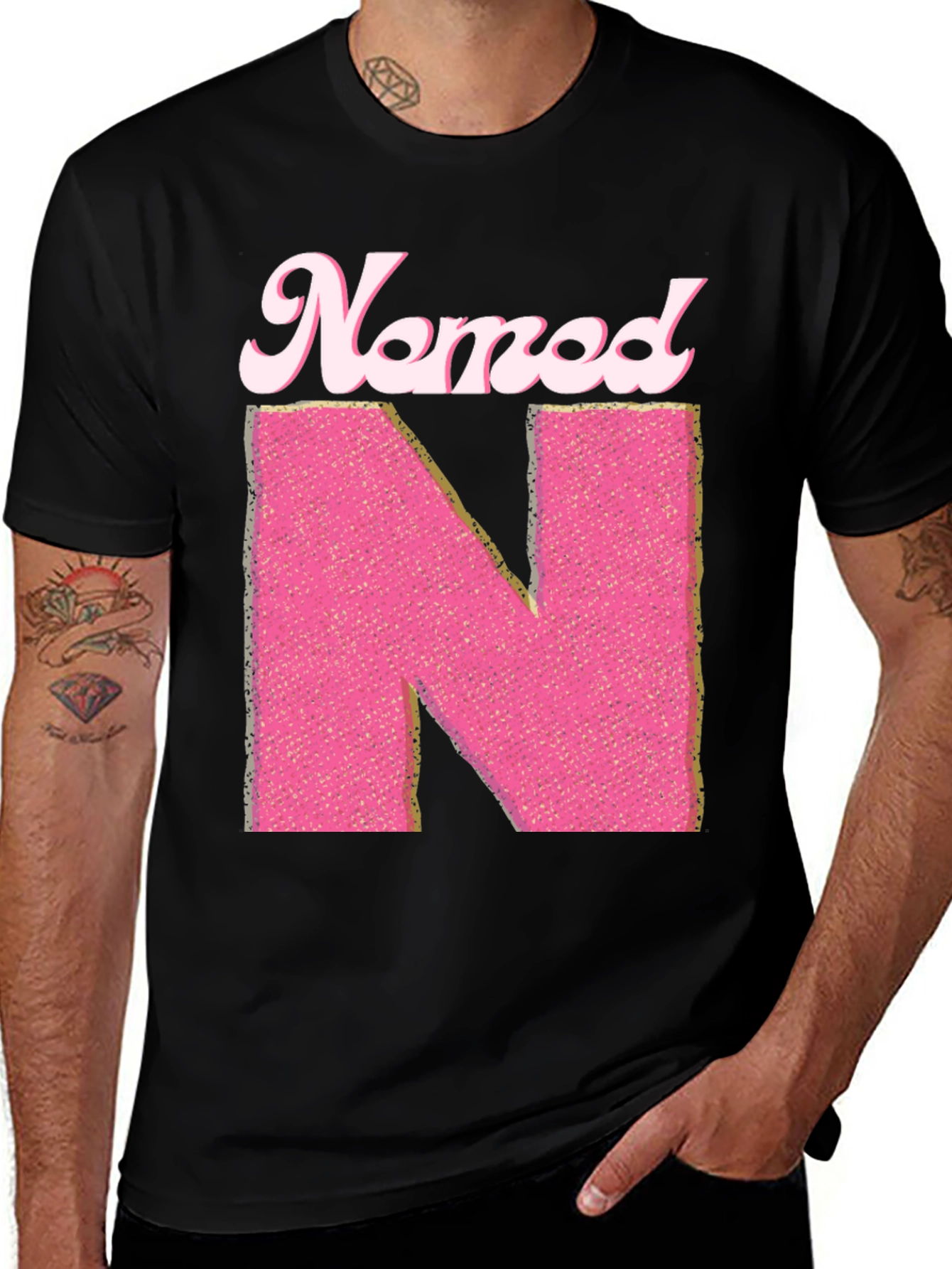 Named N Initial Pink Letter T-Shirt