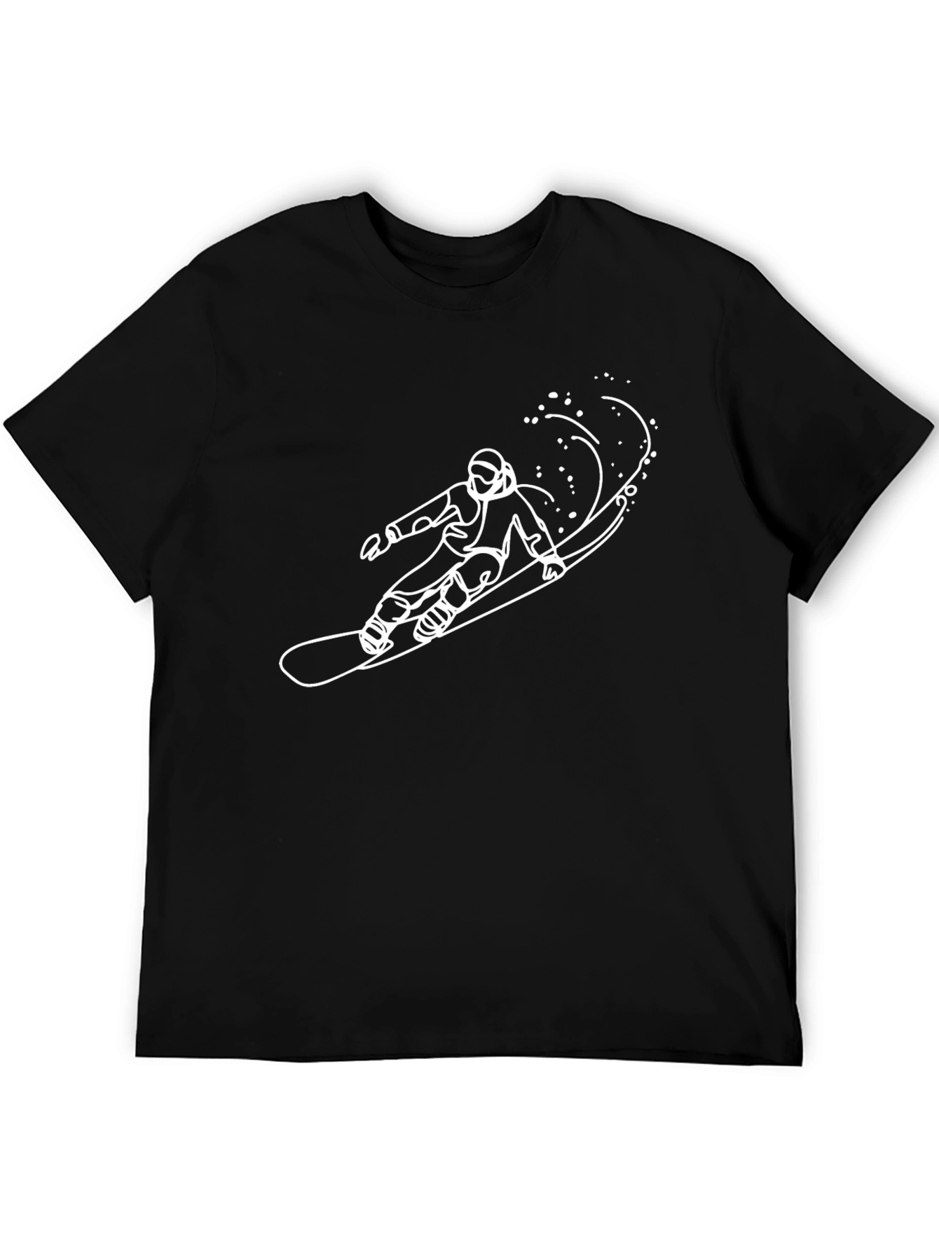 Snowboarder Graphic Tee - Stylish Black Cotton Blend