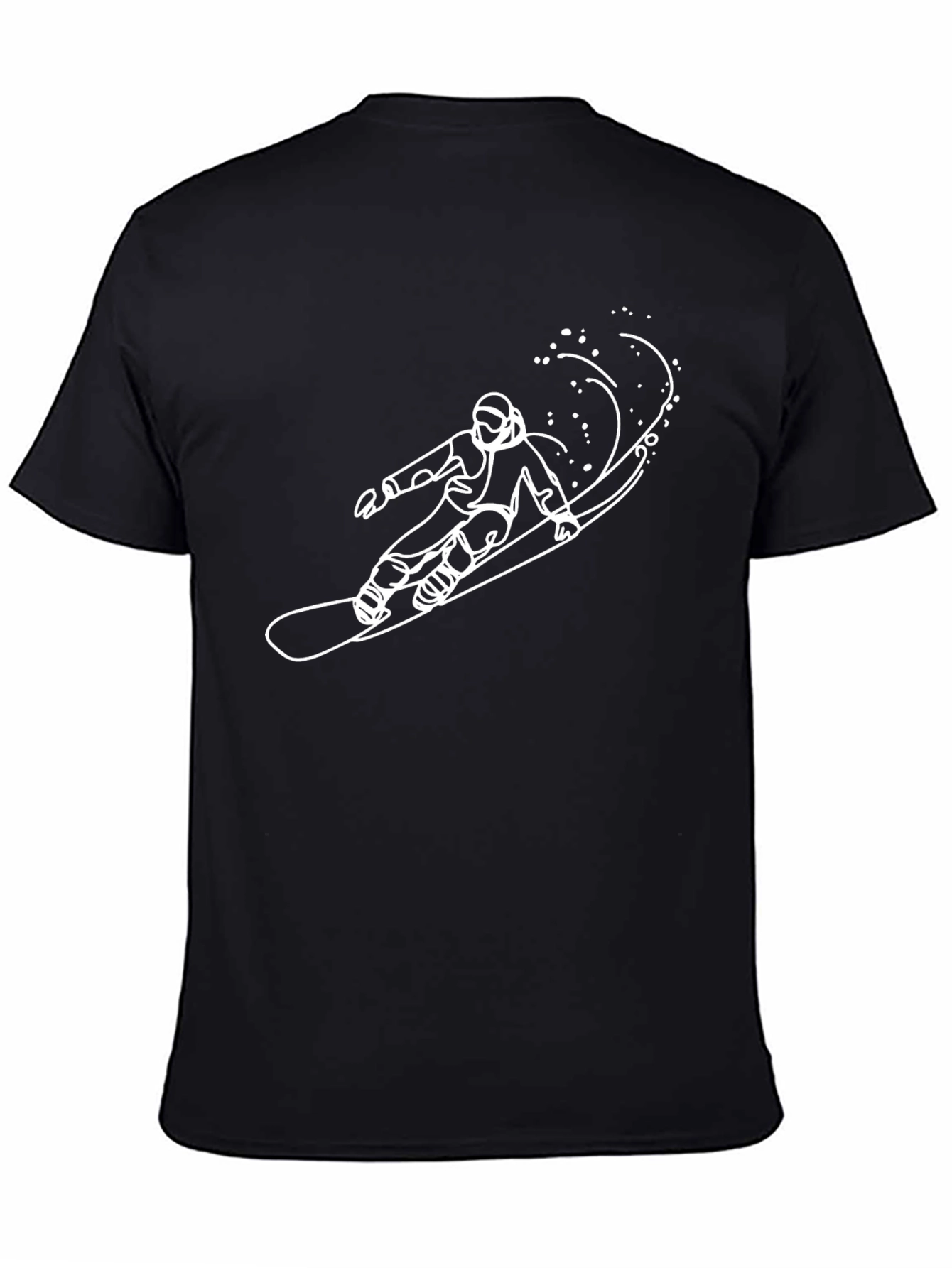Snowboarder Graphic Tee - Stylish Black Cotton Blend
