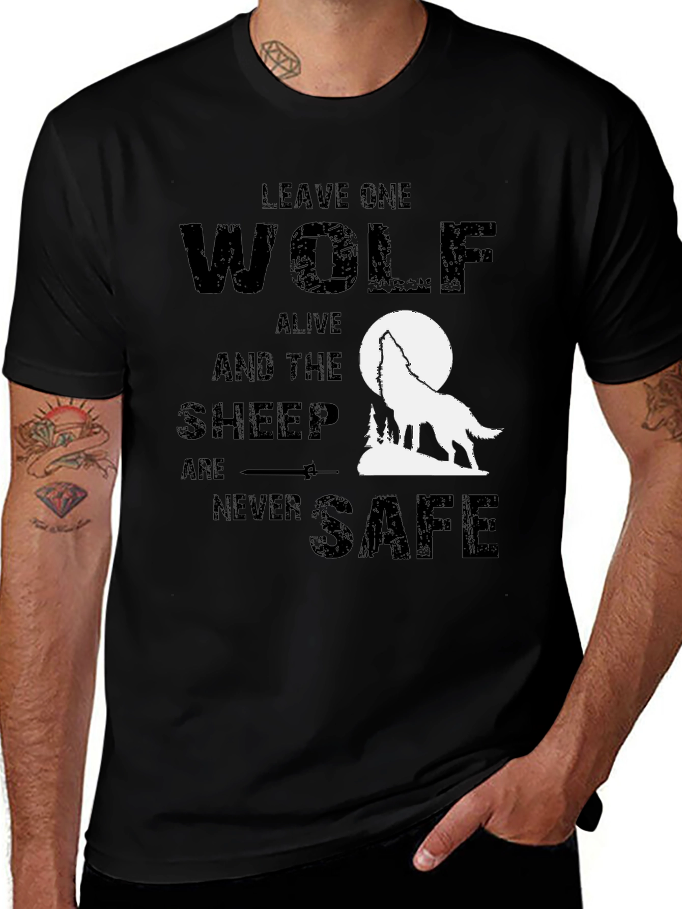 Wolf Graphic T-Shirt - Leave One Wolf Alive Tee