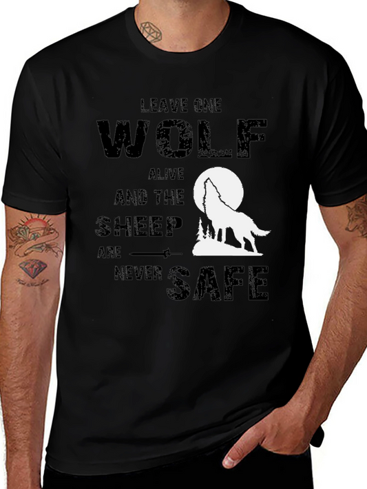 Wolf Graphic T-Shirt - Leave One Wolf Alive Tee
