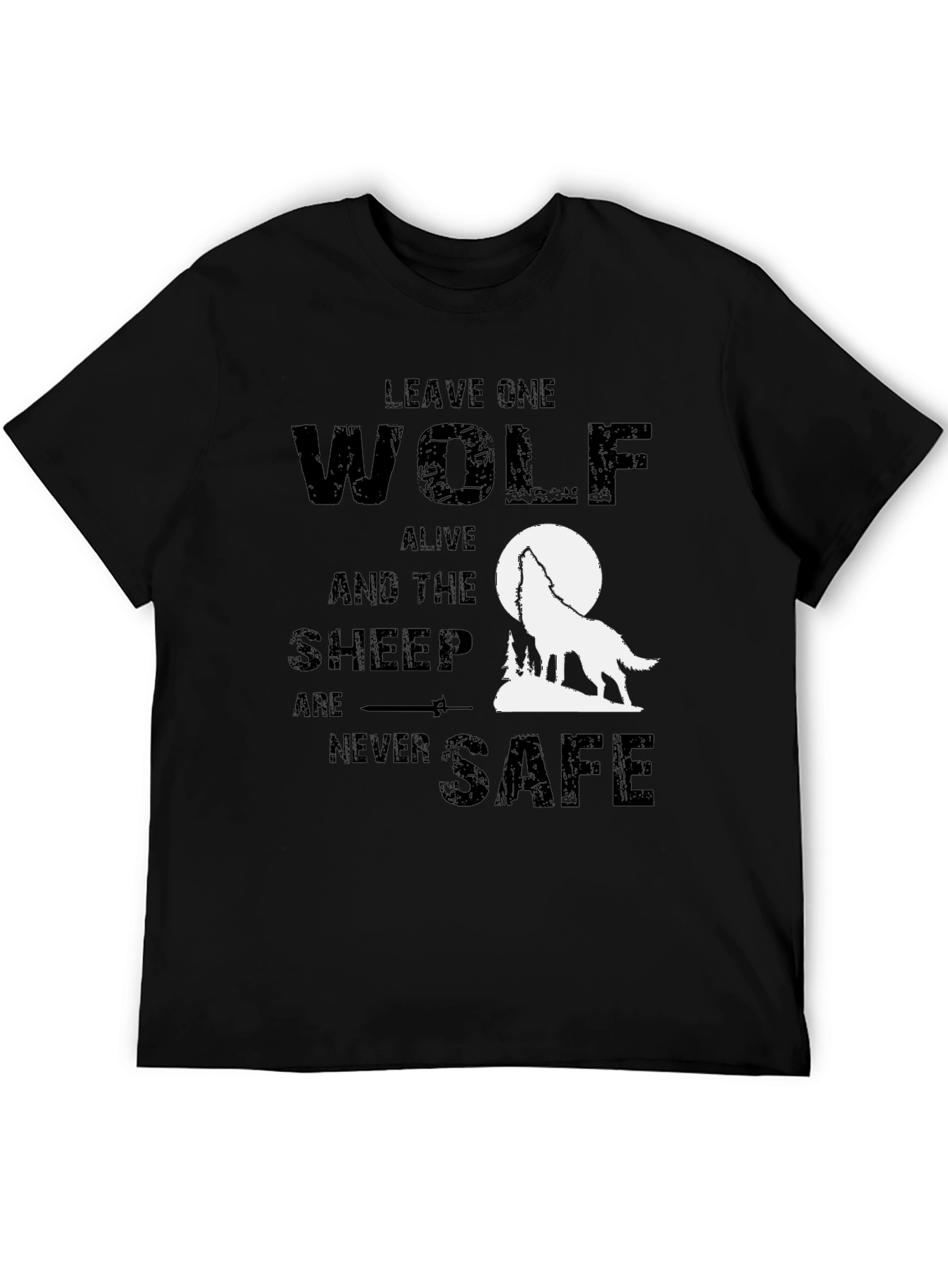 Wolf Graphic T-Shirt - Leave One Wolf Alive Tee
