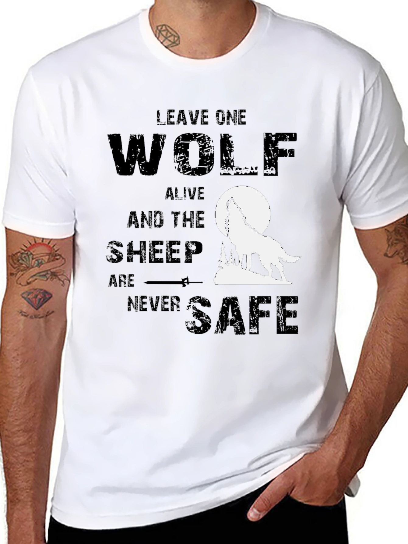 Wolf Graphic T-Shirt - Leave One Wolf Alive Tee