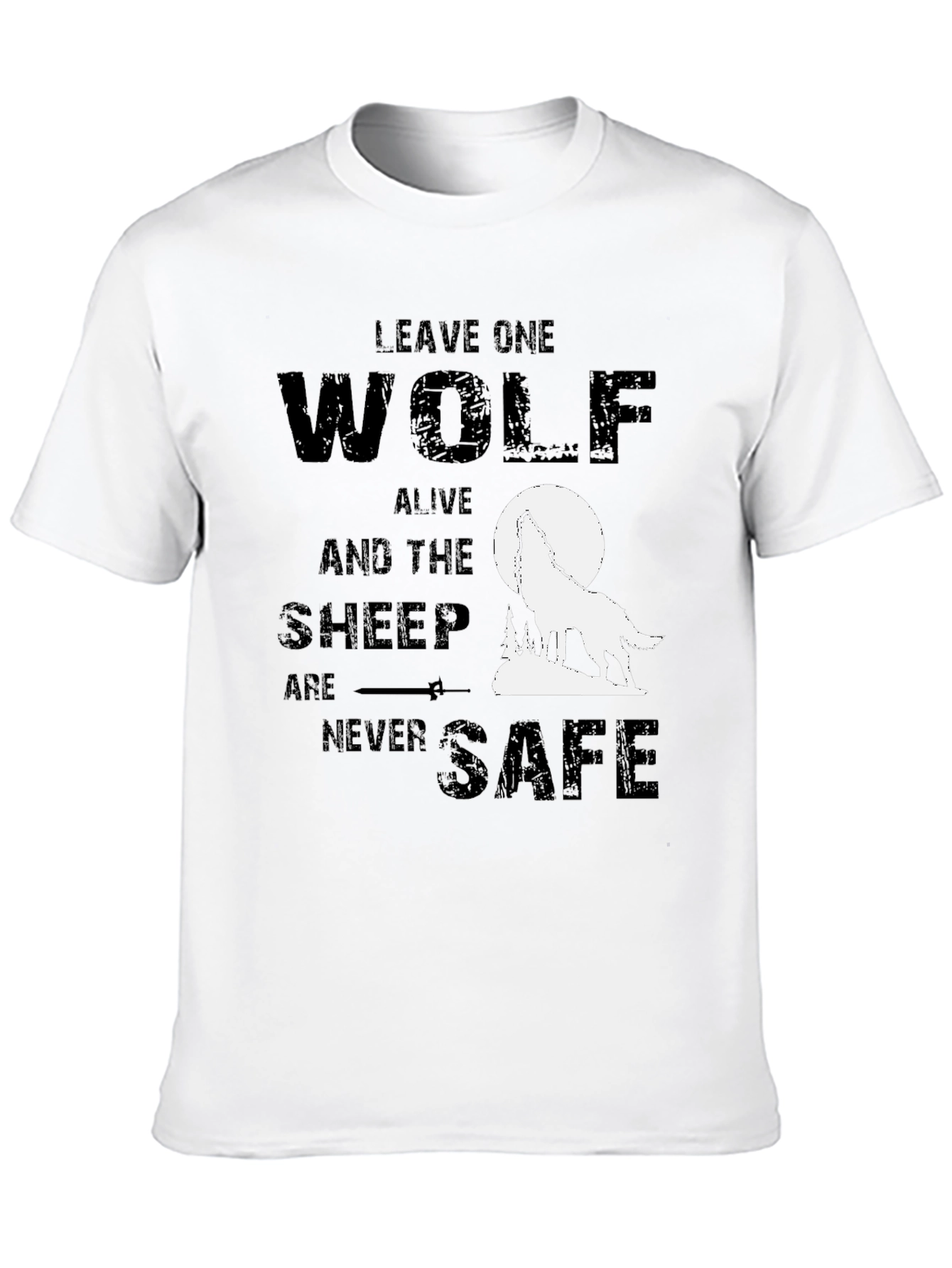 Wolf Graphic T-Shirt - Leave One Wolf Alive Tee