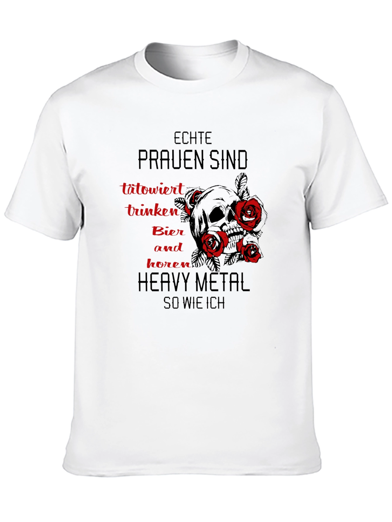 Echte Frauen Heavy Metal Skull Graphic T-Shirt