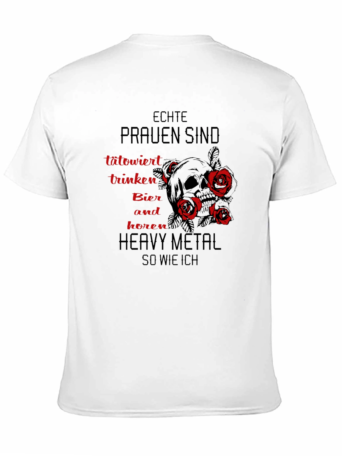 Echte Frauen Heavy Metal Skull Graphic T-Shirt