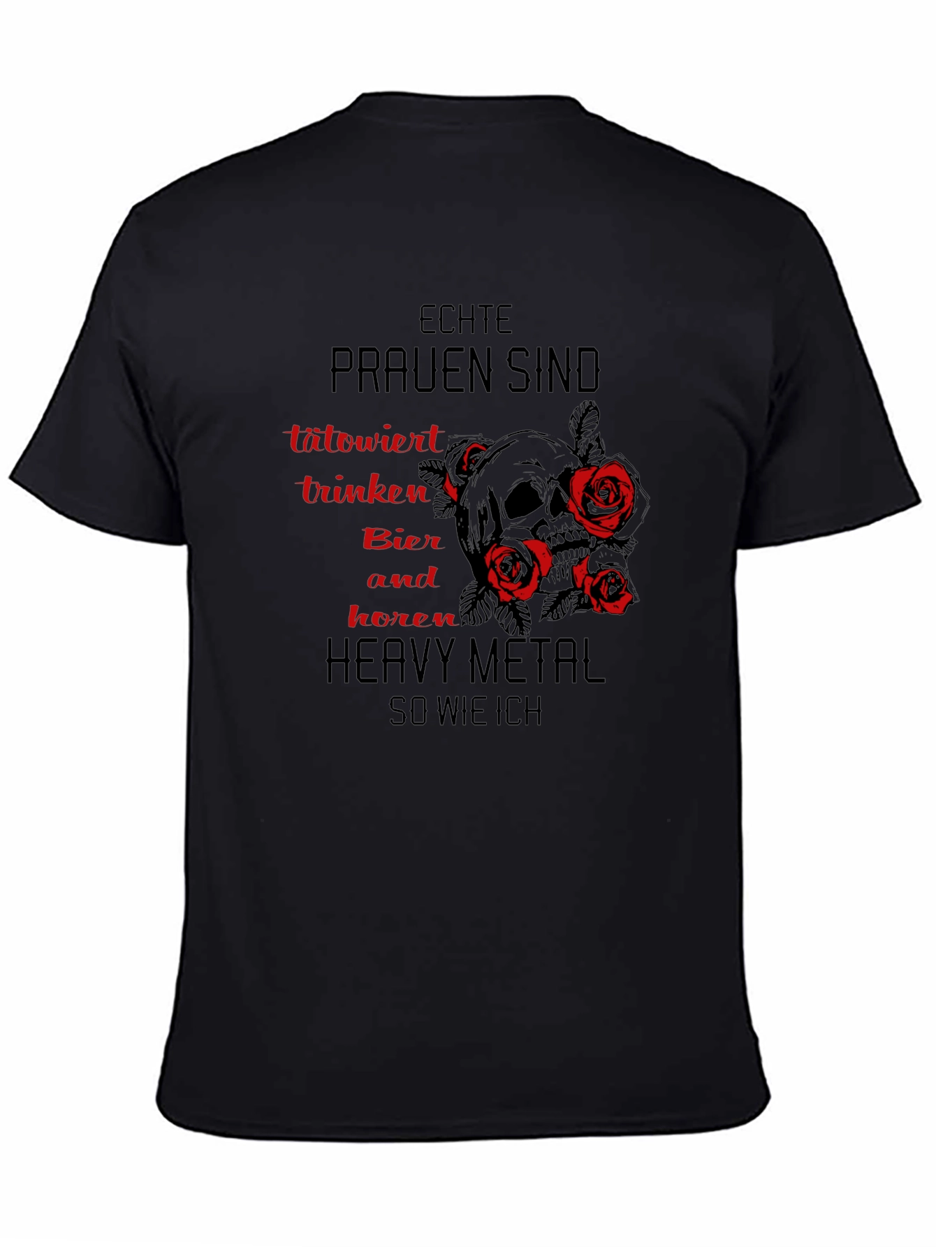 Echte Frauen Heavy Metal Skull Graphic T-Shirt