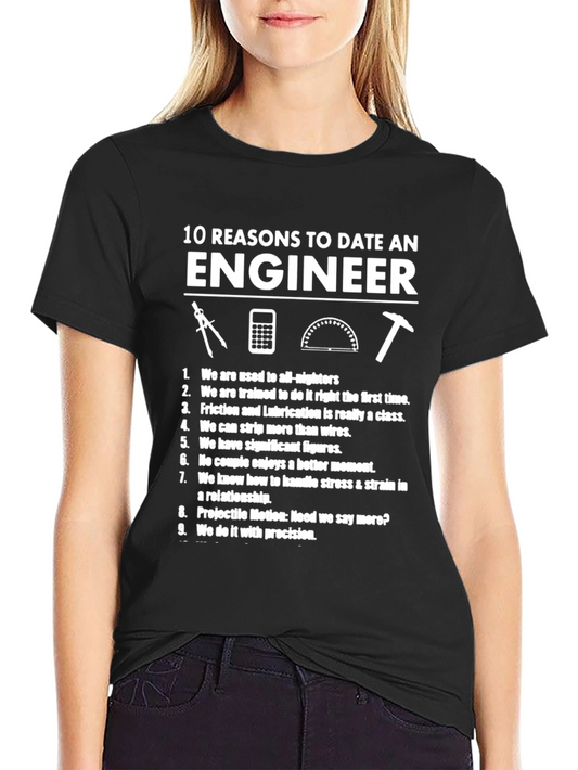 Date an Engineer Black T-Shirt