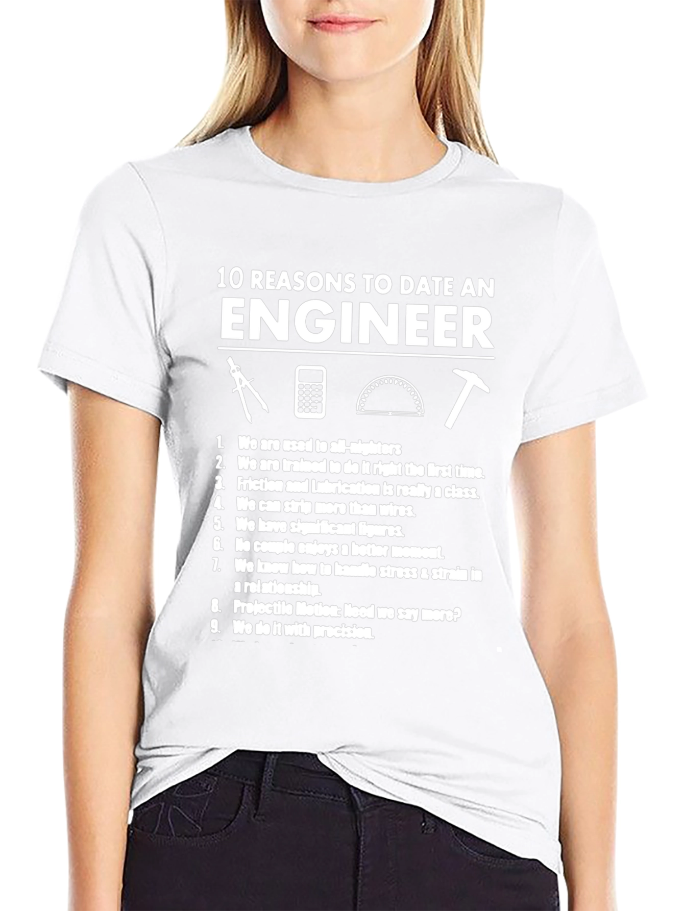 Date an Engineer Black T-Shirt