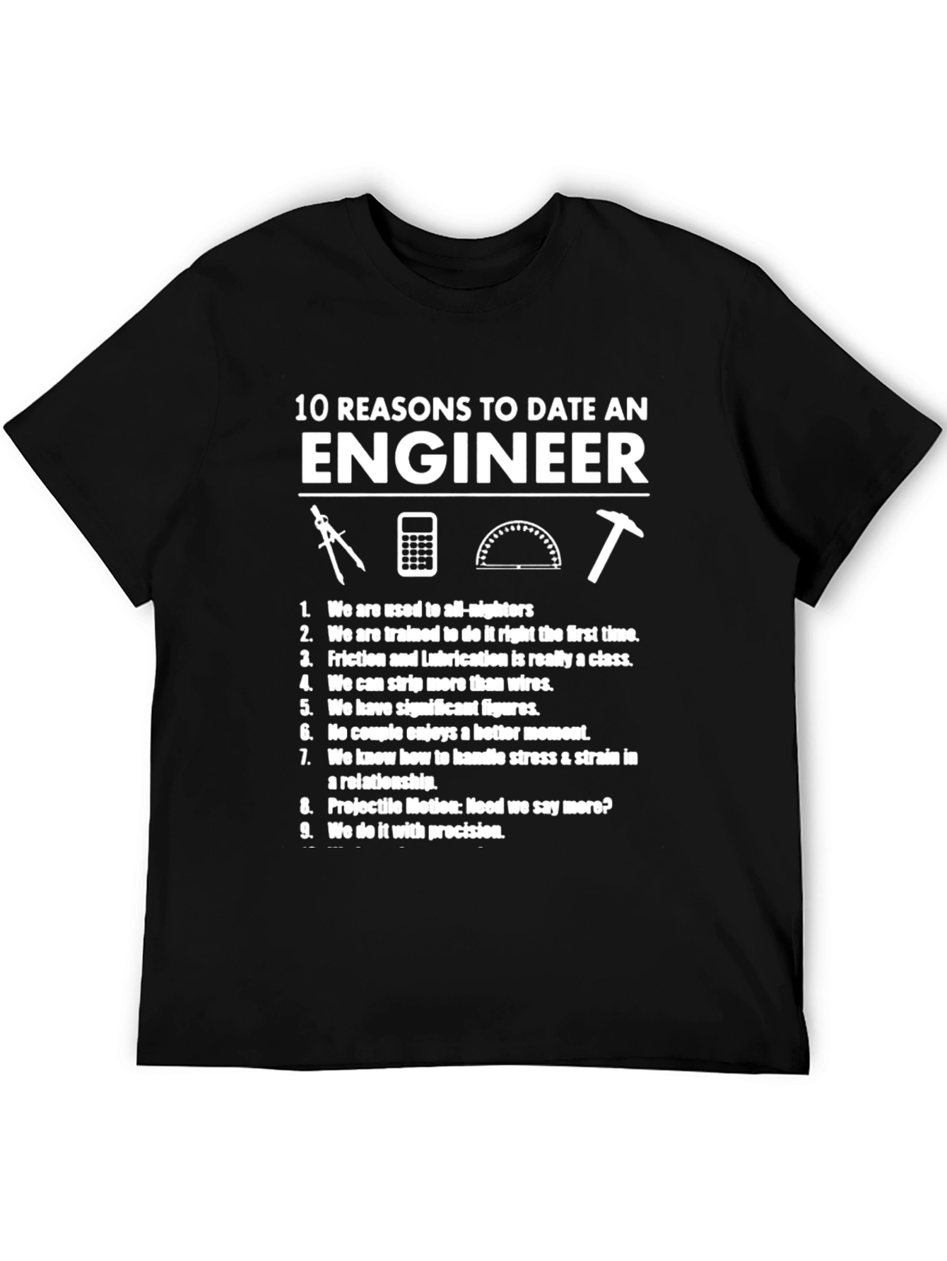 Date an Engineer Black T-Shirt