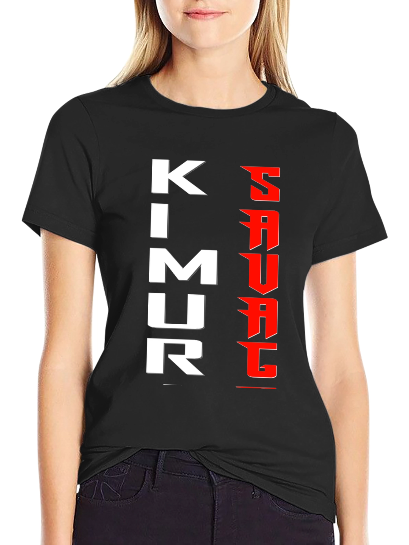 Kimurawear Black T-Shirt with Bold Graphic Design