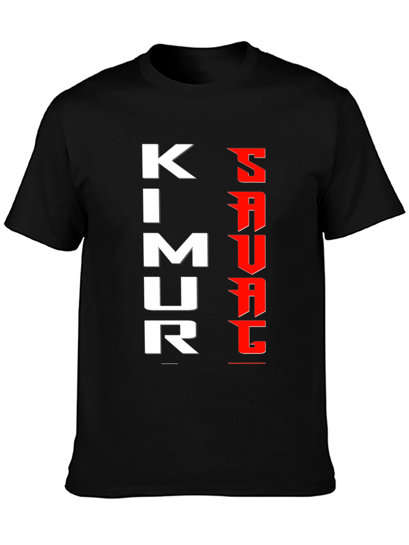 Kimurawear Black T-Shirt with Bold Graphic Design