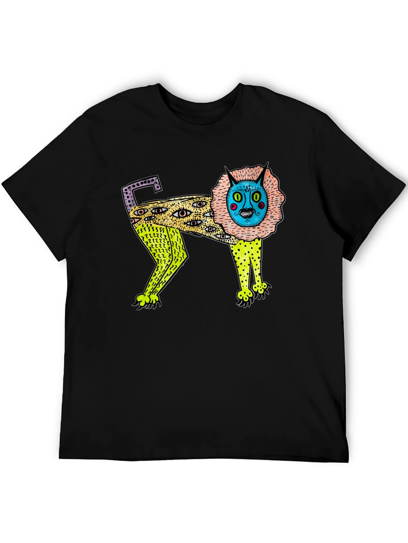 Abstract Lion Graphic Print T-Shirt